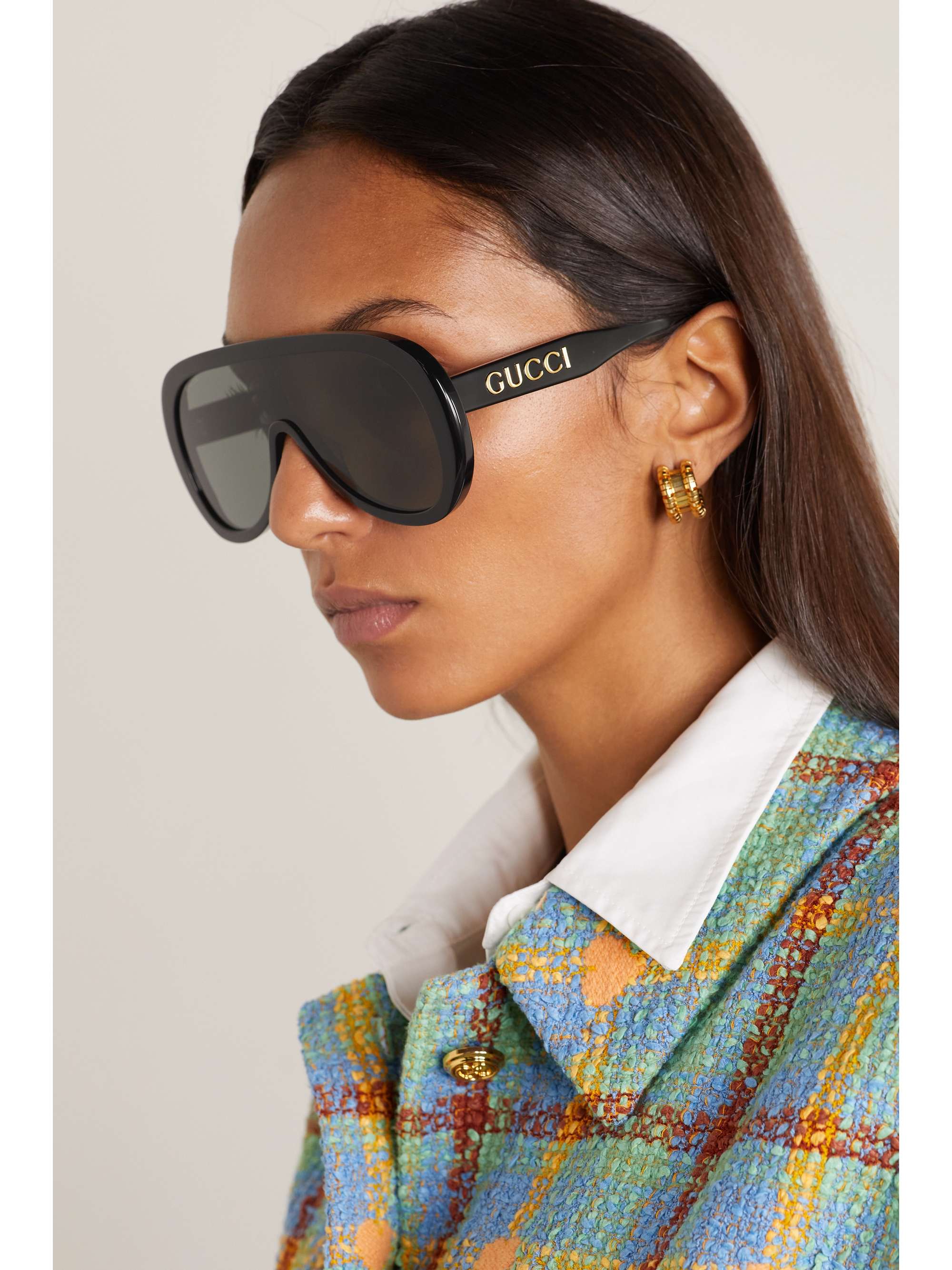 GUCCI EYEWEAR Oversized D-frame acetate sunglasses