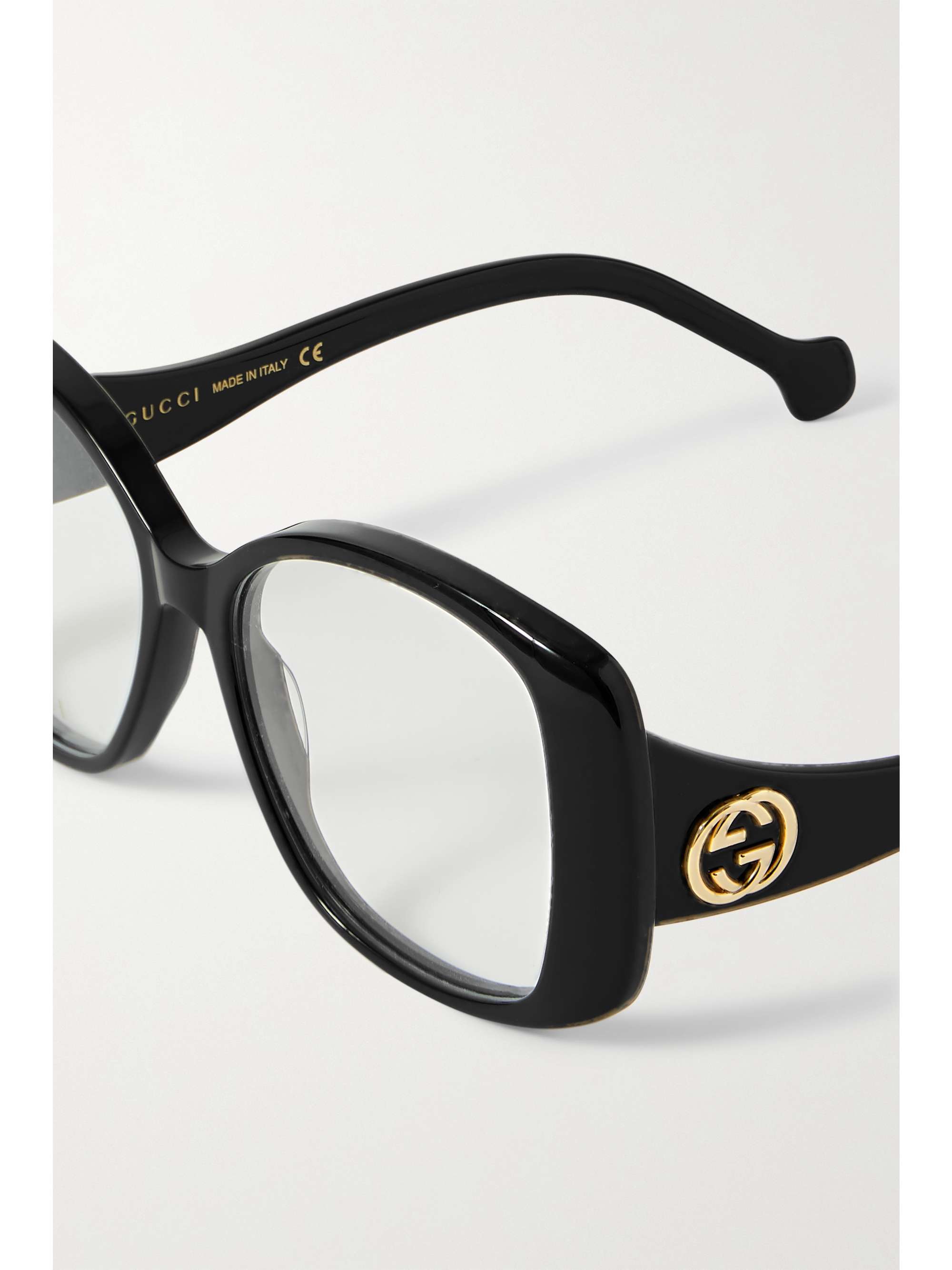 GUCCI EYEWEAR GG oversized square-frame acetate optical glasses