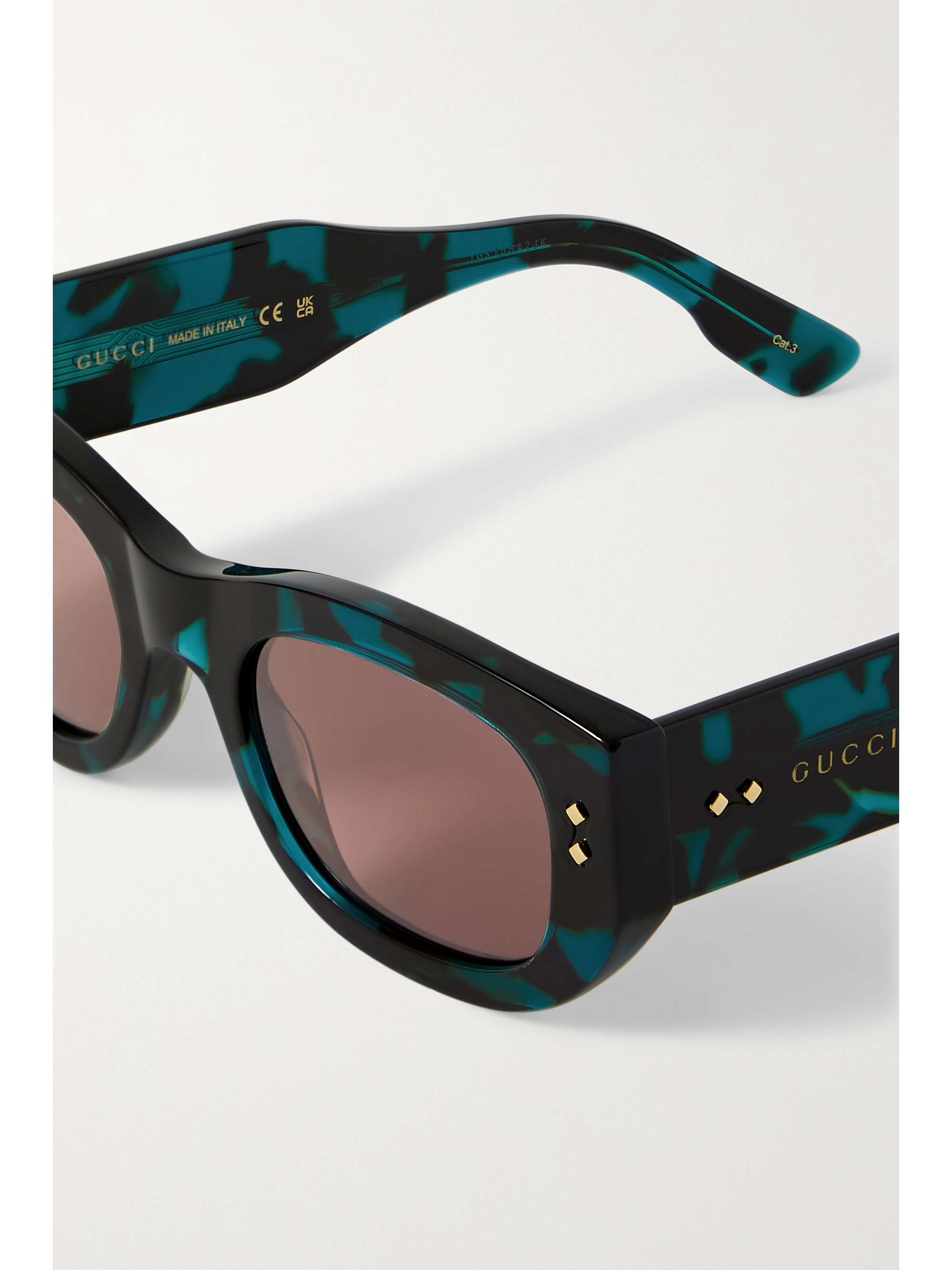 GUCCI EYEWEAR 猫眼玳瑁纹板材太阳镜