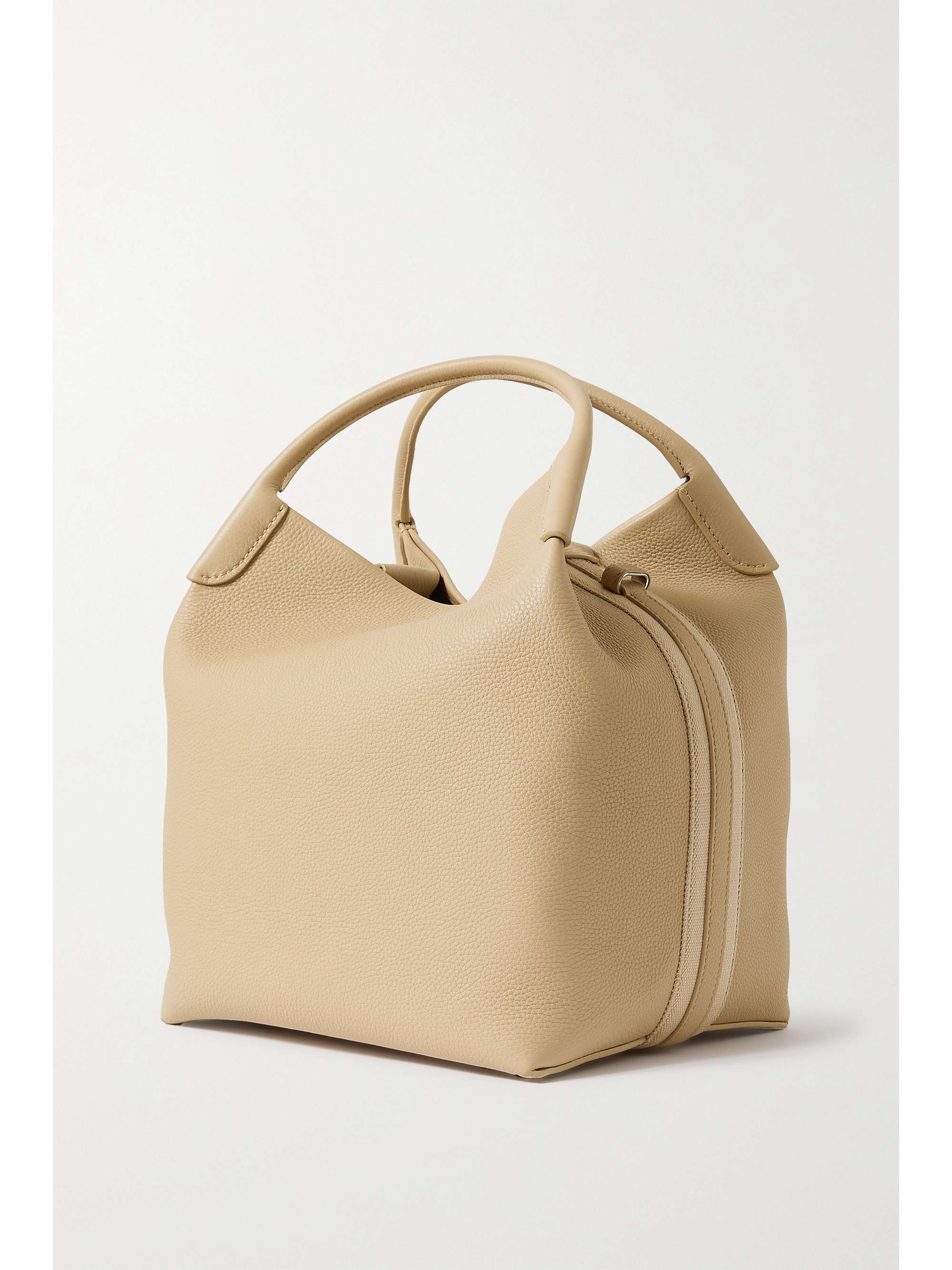 LORO PIANA Bale canvas-trimmed textured-leather tote