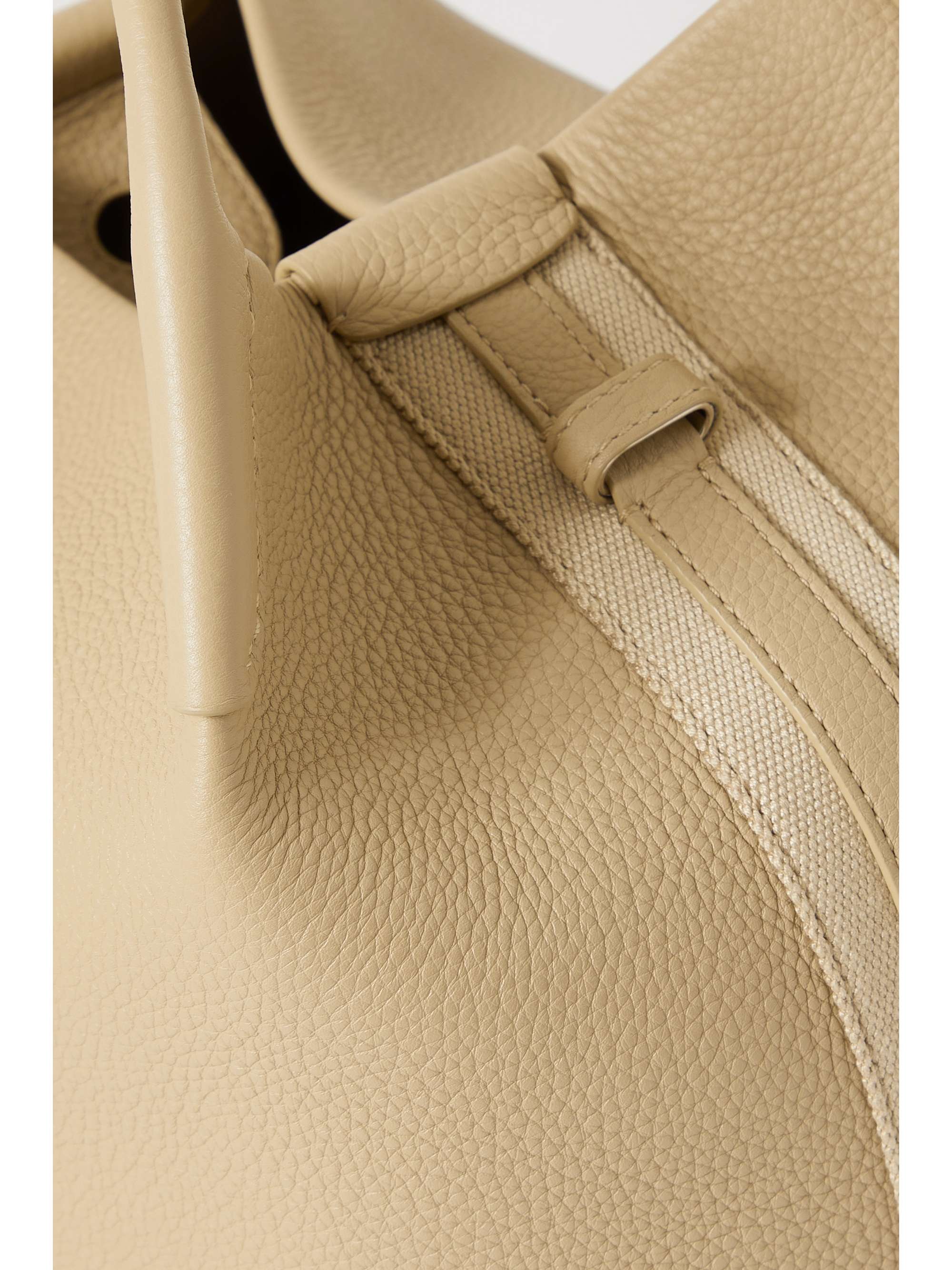 LORO PIANA Bale canvas-trimmed textured-leather tote