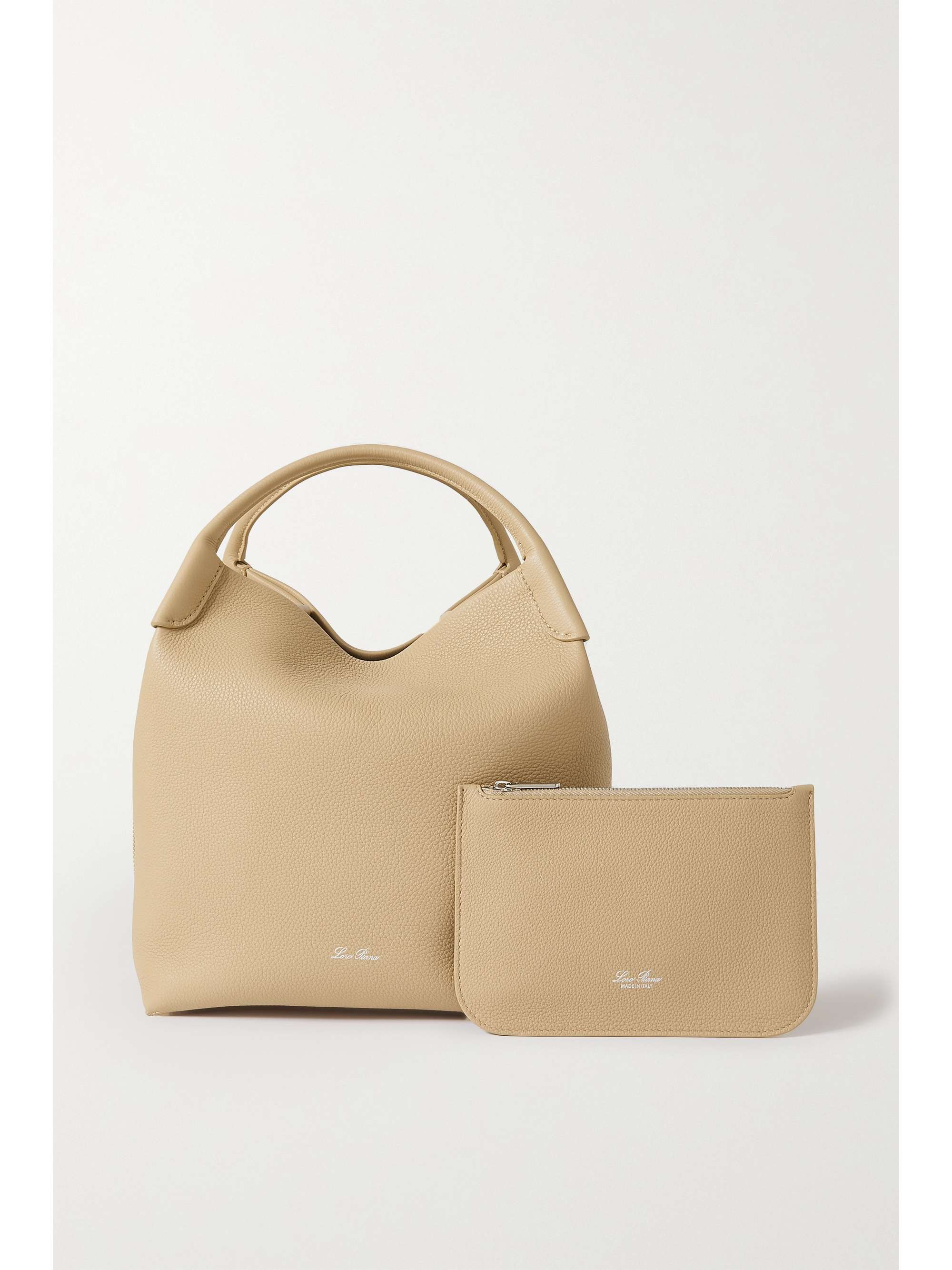 LORO PIANA Bale canvas-trimmed textured-leather tote