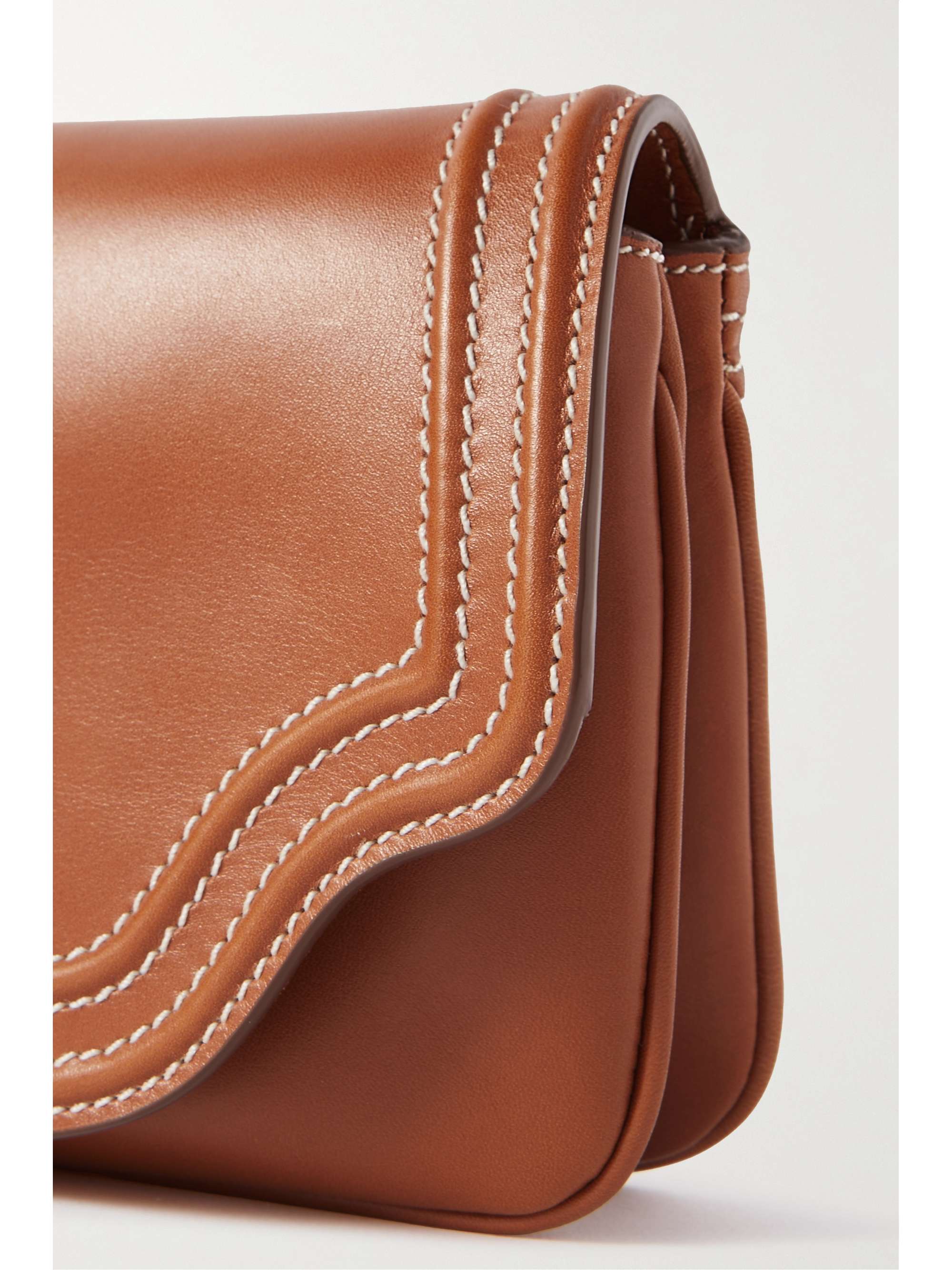 LORO PIANA Onde topstitched leather clutch