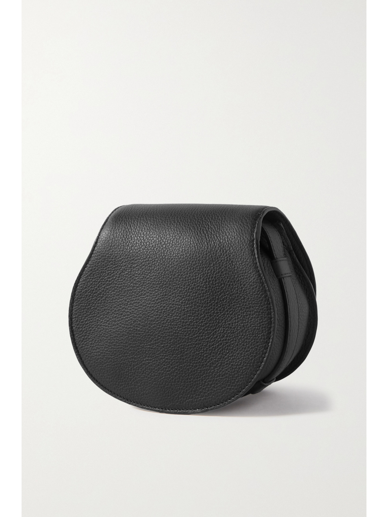 Shop Chloé Marcie Mini Textured-leather Shoulder Bag In Black