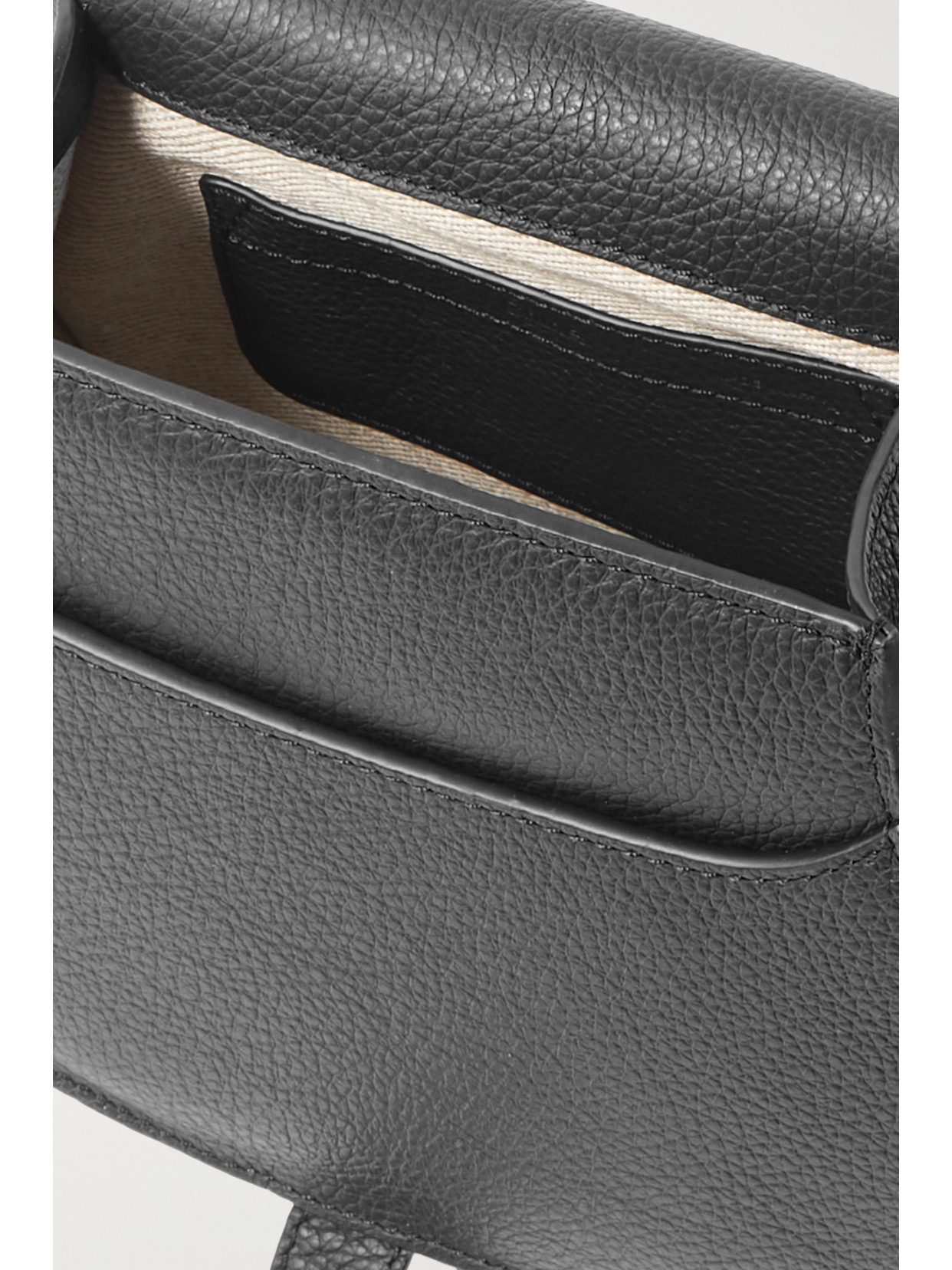 Chloé Marcie Mini Textured-leather Shoulder Bag In Black