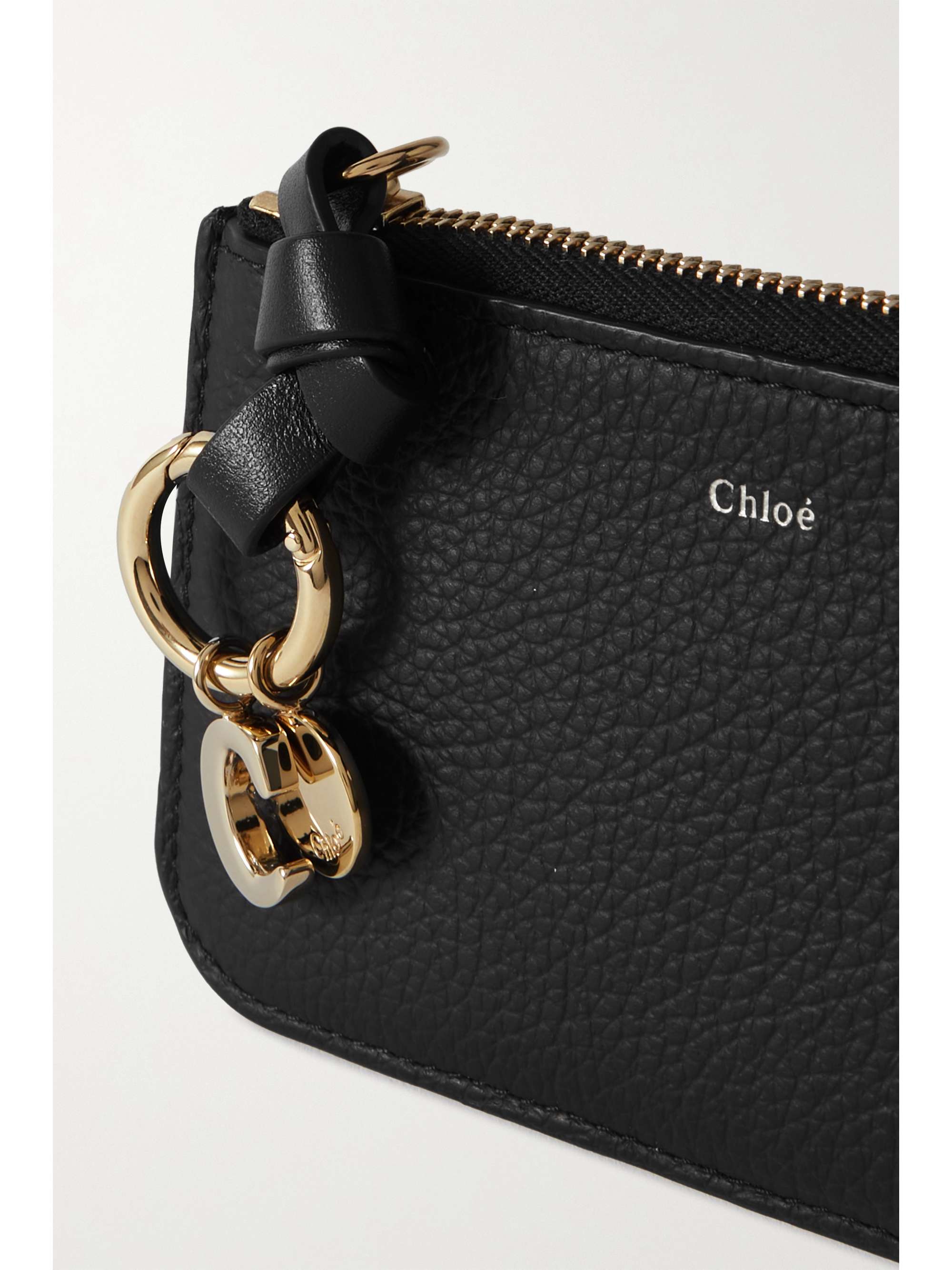 CHLOÉ + NET SUSTAIN Alphabet textured-leather wallet