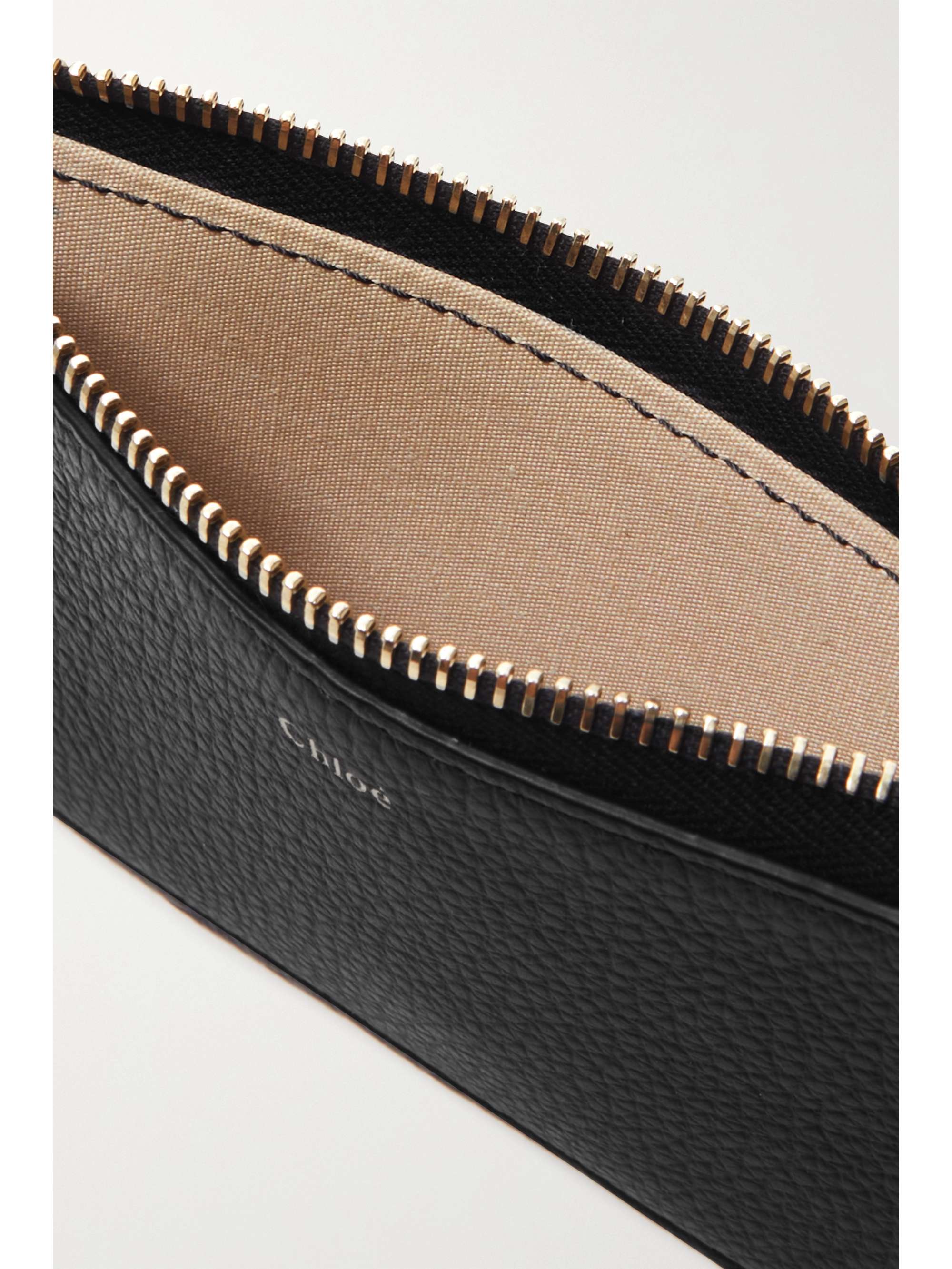 CHLOÉ + NET SUSTAIN Alphabet textured-leather wallet