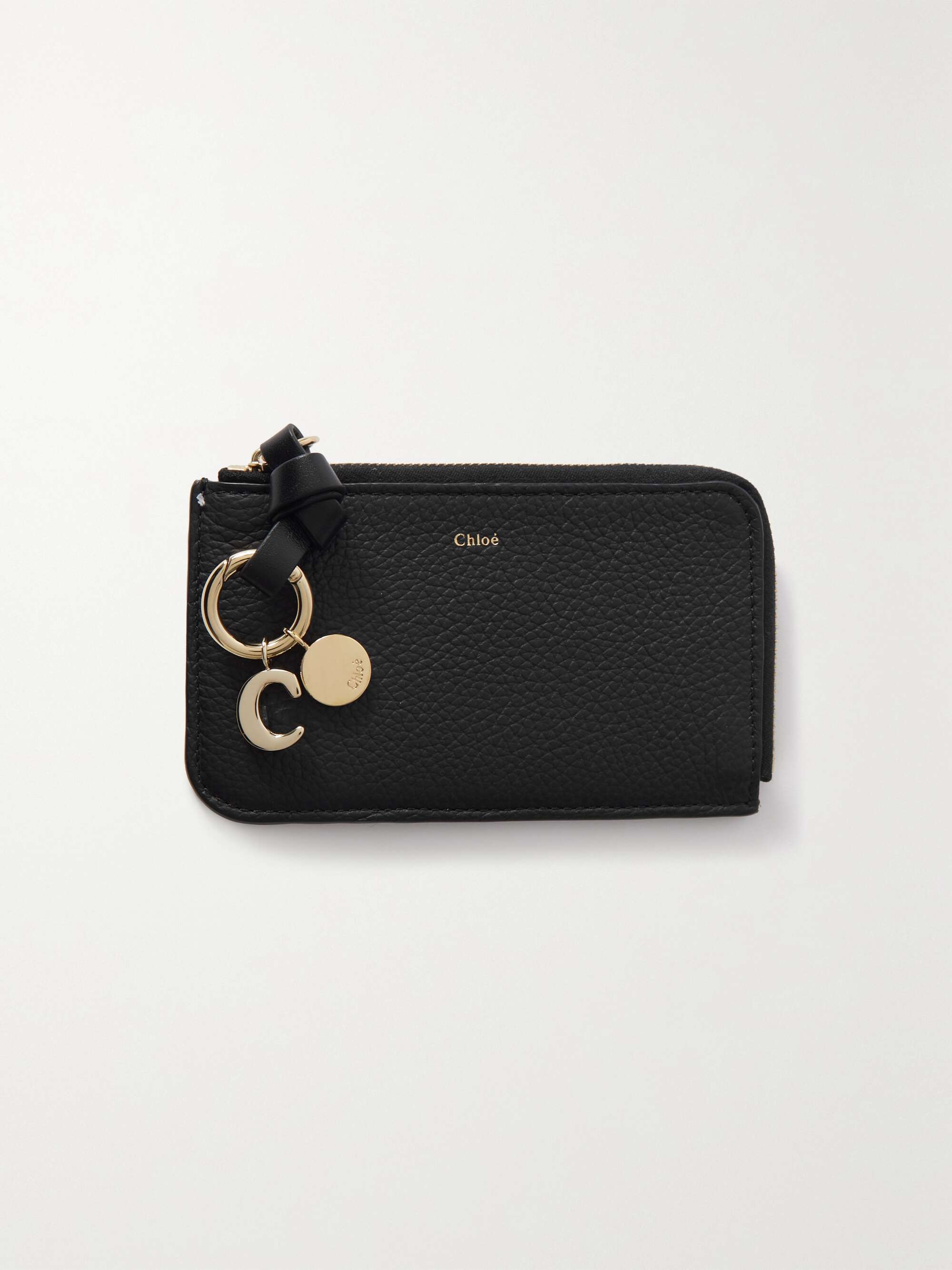 CHLOÉ + NET SUSTAIN Alphabet textured-leather wallet | NET-A-PORTER