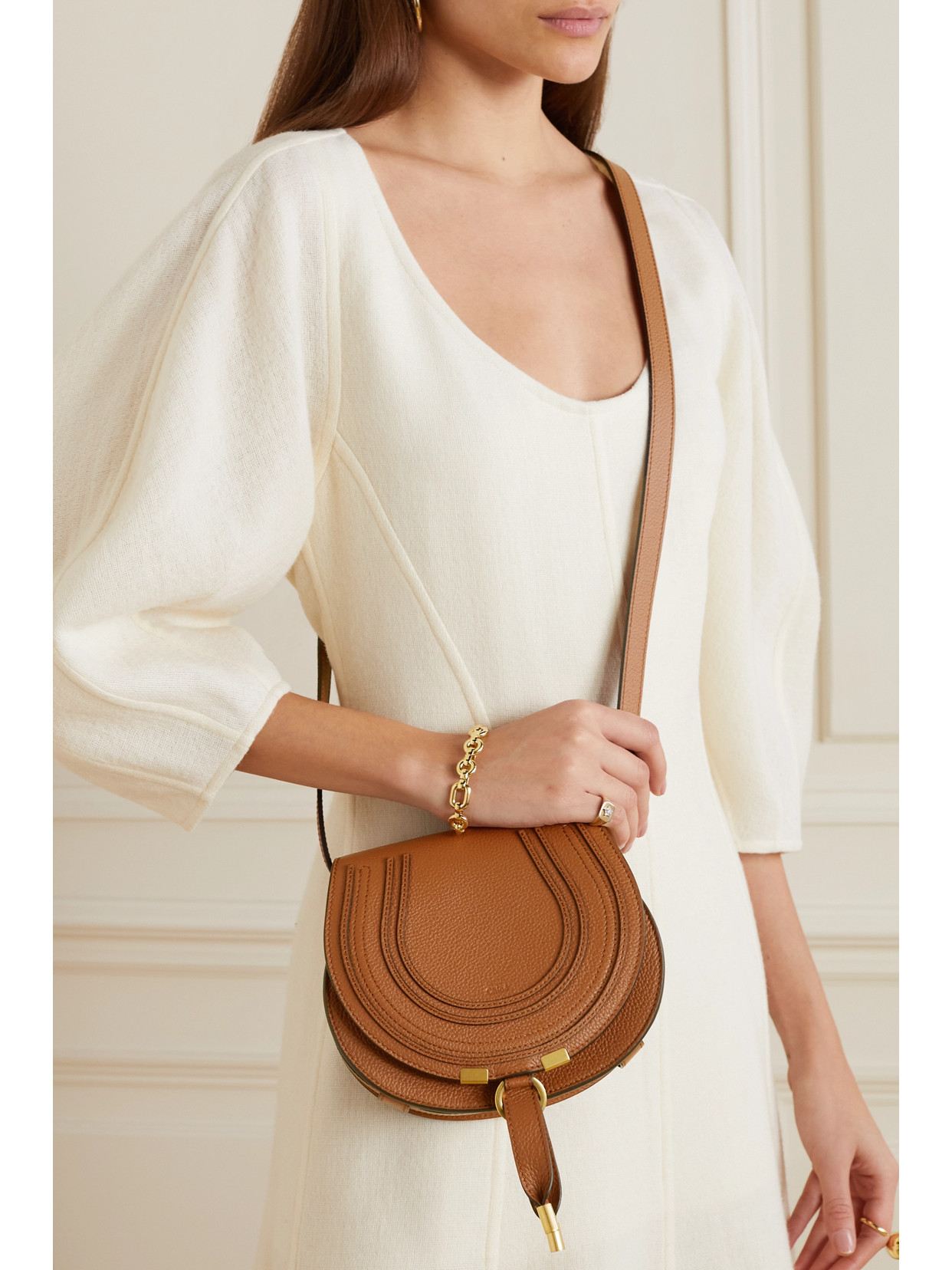 Chloé - Marcie Mini Textured-Leather Shoulder Bag