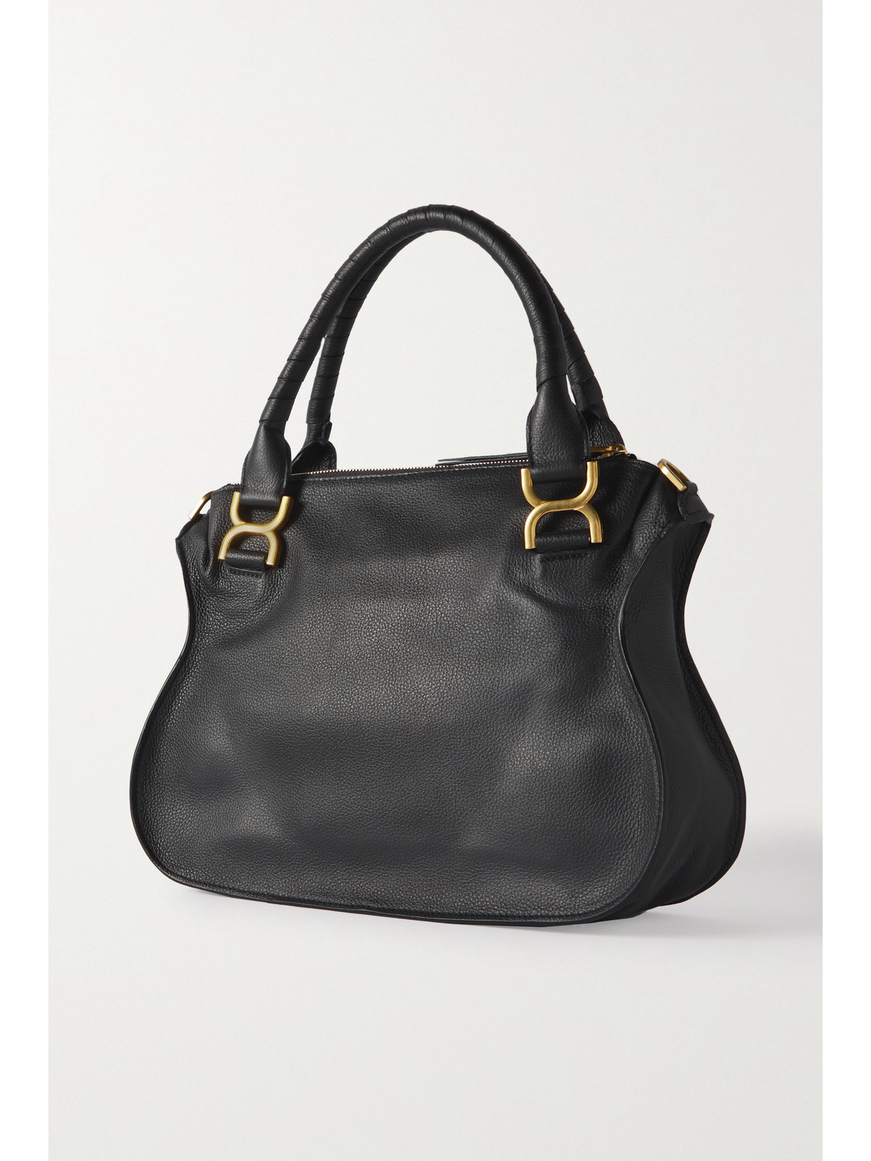 Chloé Marcie Medium Textured-leather Tote In Black