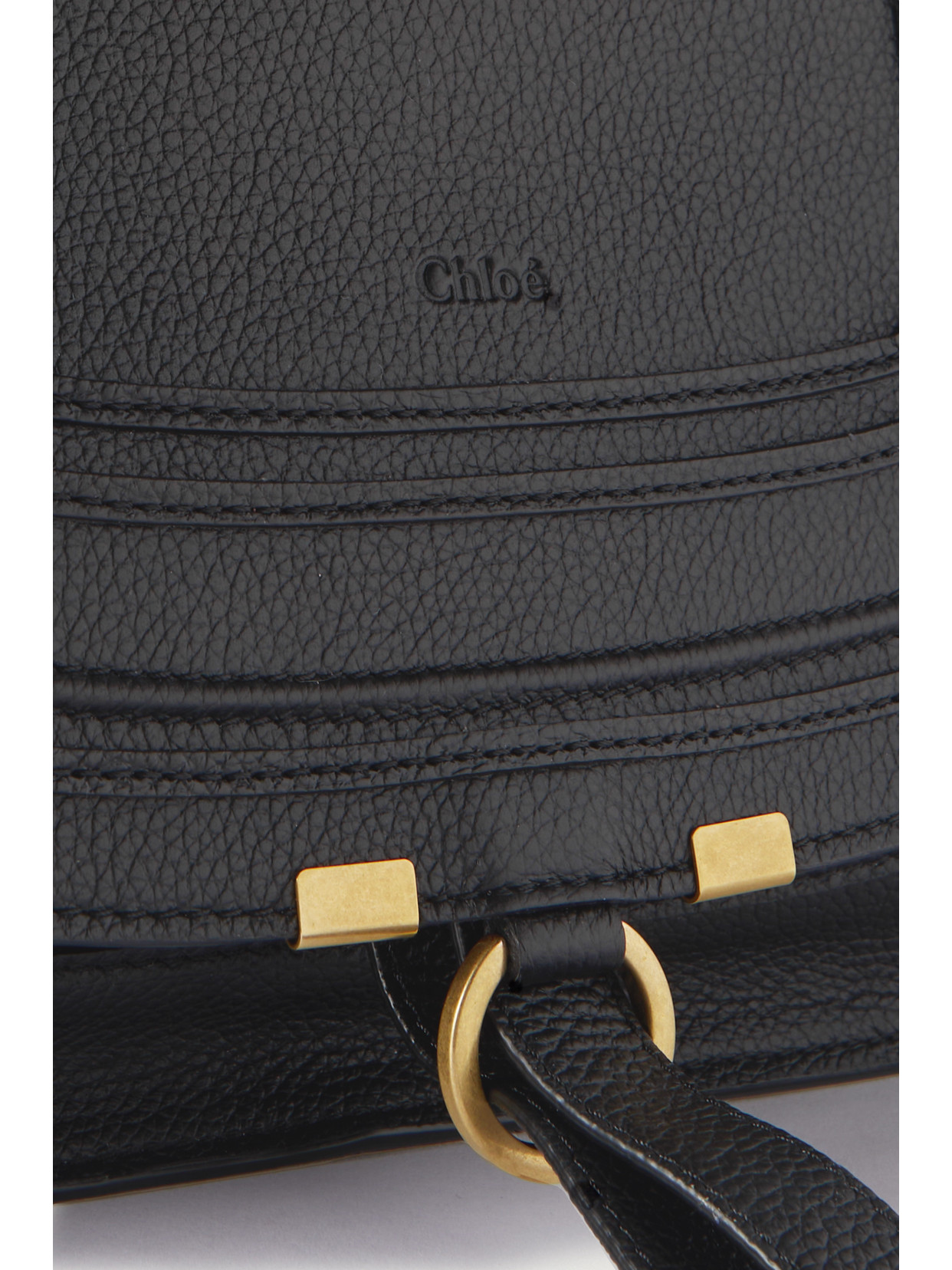 Chloé Marcie Medium Textured-leather Tote In Black