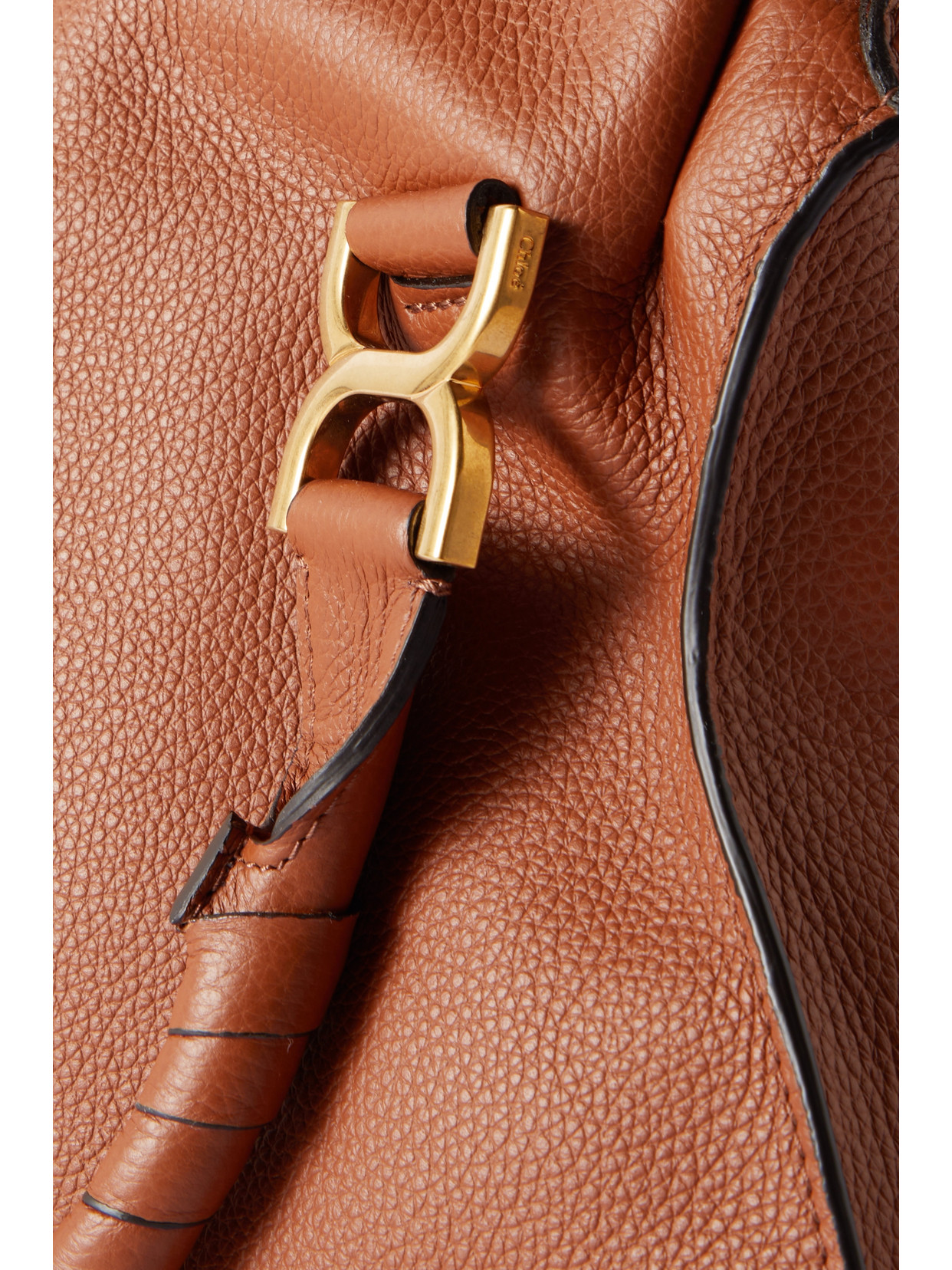 Chloé Marcie Medium Textured-leather Tote In Brown