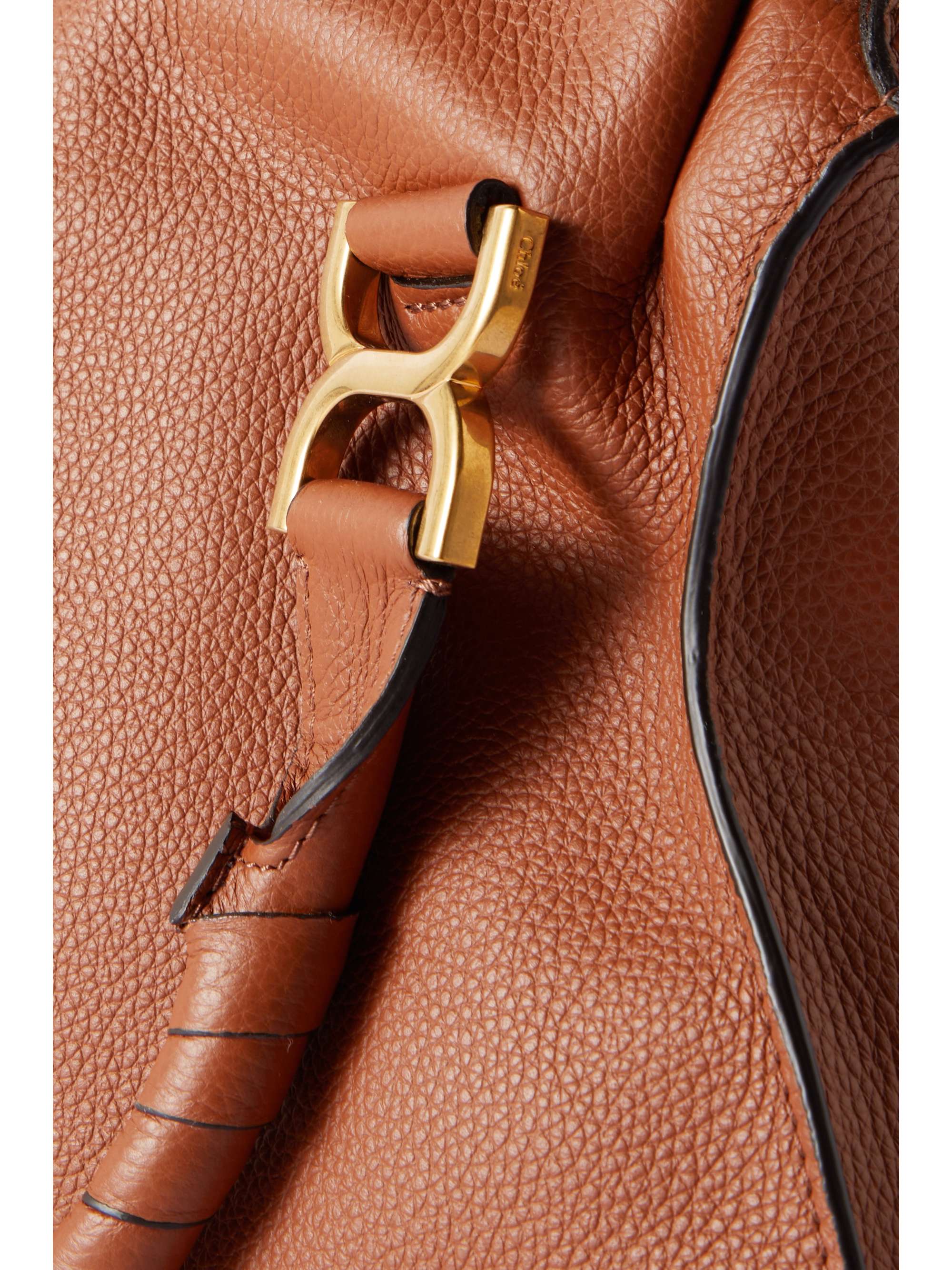 CHLOÉ + NET SUSTAIN Marcie medium textured-leather tote