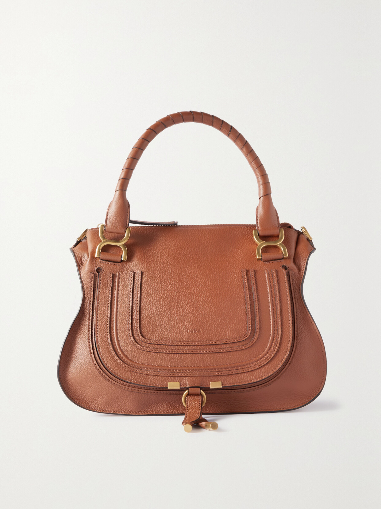 Chloé Marcie Medium Textured-leather Tote In Brown