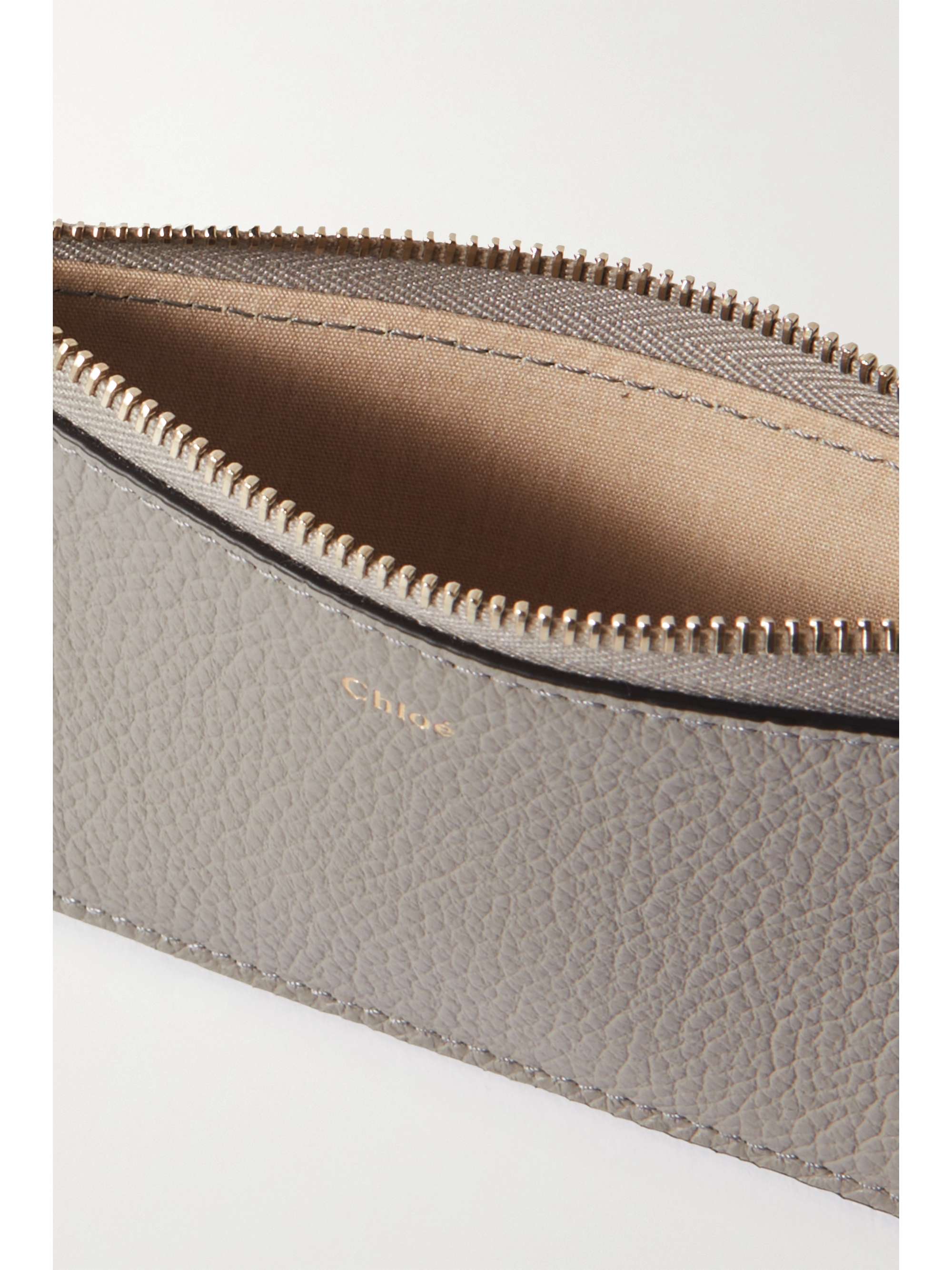 CHLOÉ + NET SUSTAIN Alphabet textured-leather wallet