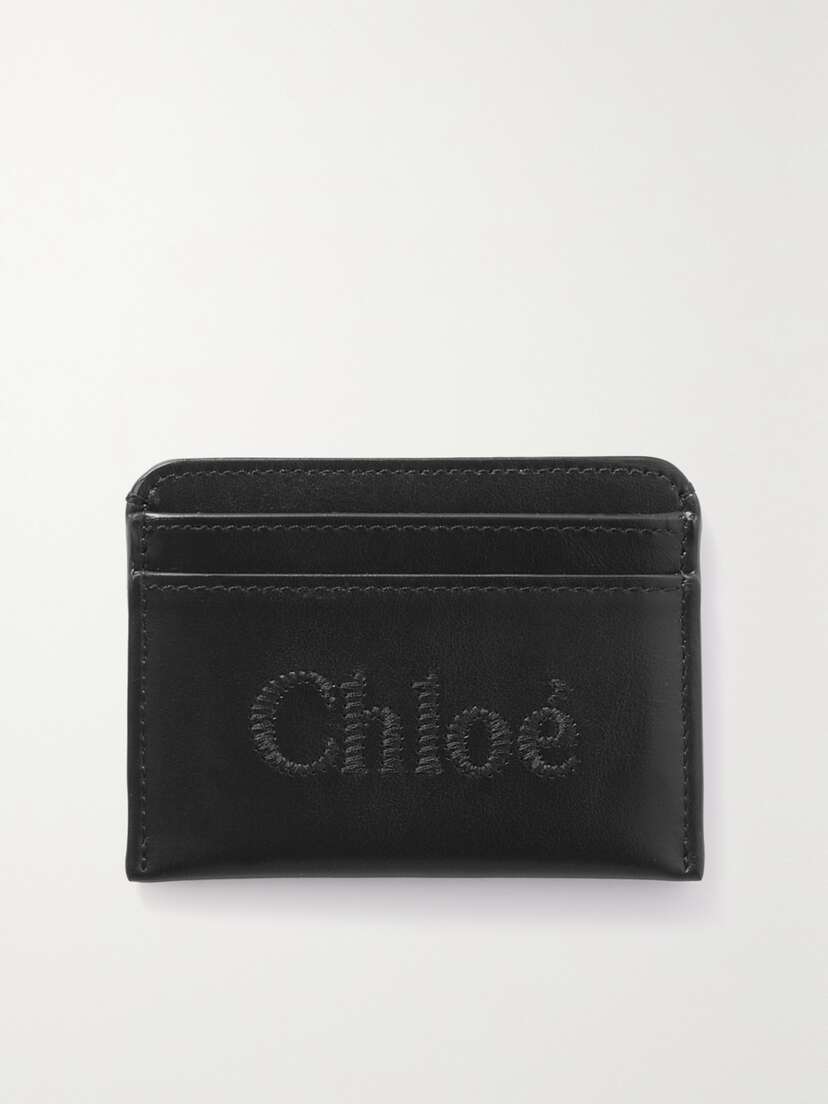 Chloé + Net Sustain  Sense Embroidered Leather Cardholder