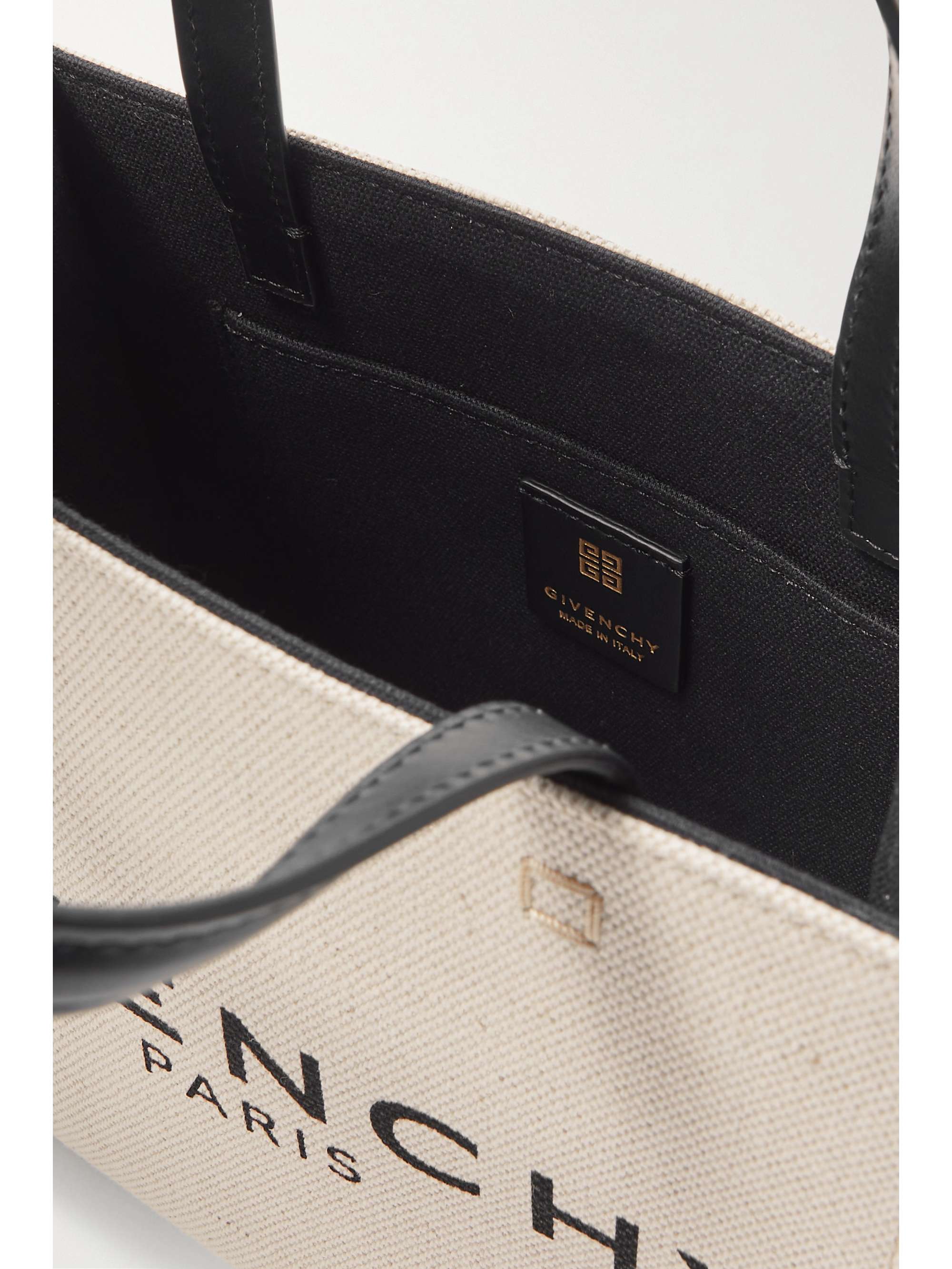 GIVENCHY G-Tote mini leather-trimmed printed coated-canvas tote