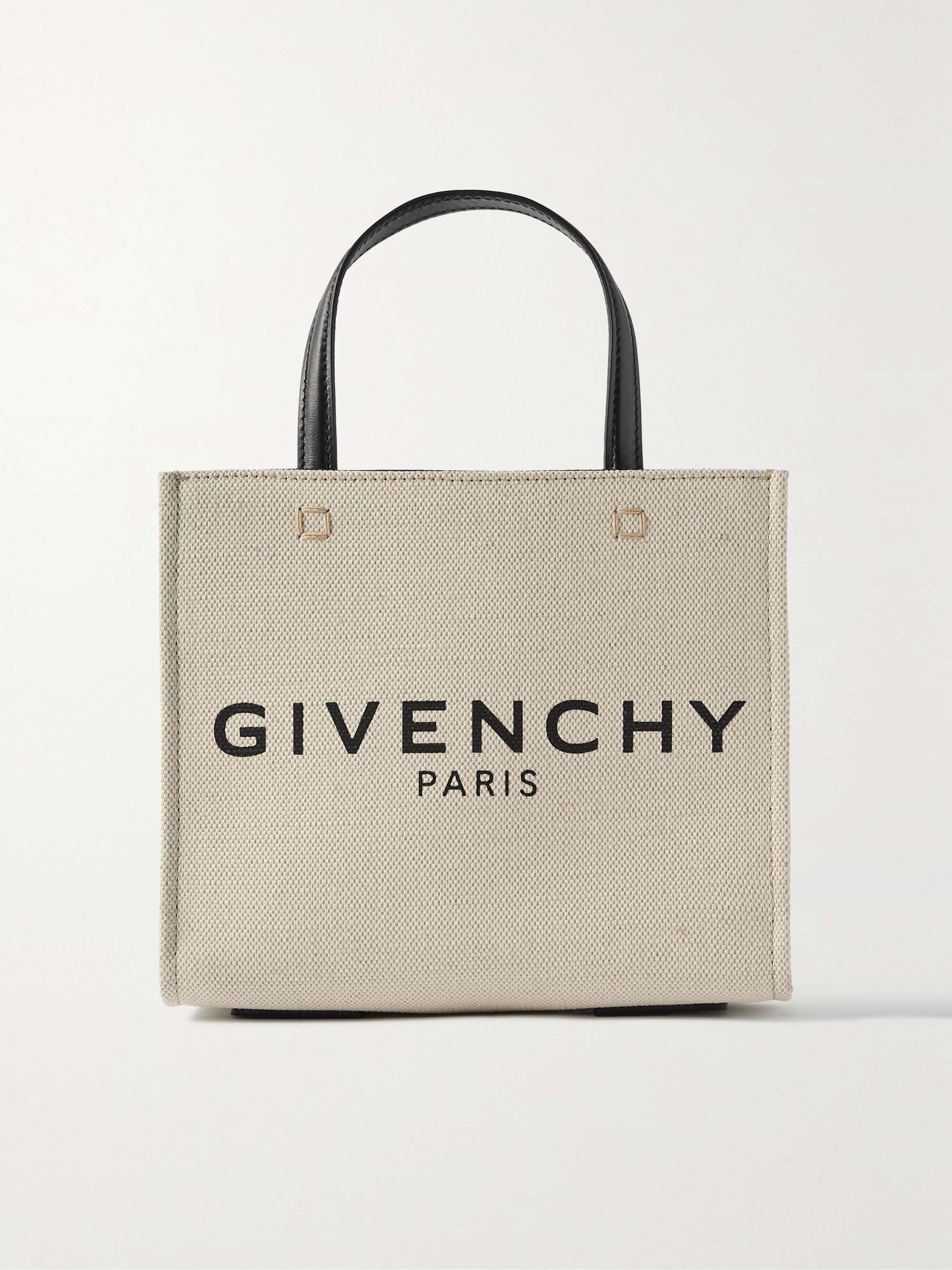 GIVENCHY G-Tote mini leather-trimmed printed cotton-canvas tote | NET-A ...