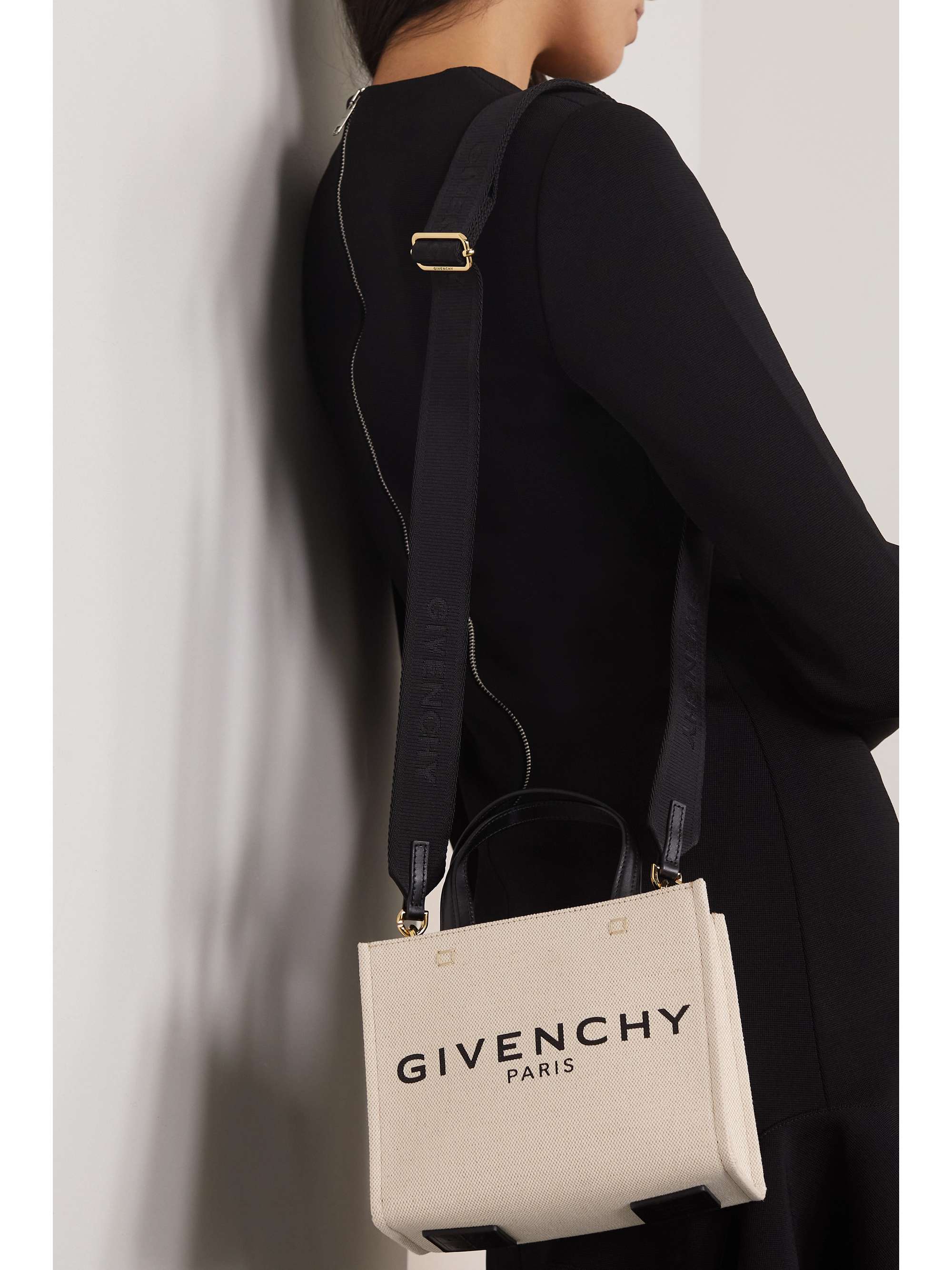 GIVENCHY G-Tote mini leather-trimmed printed coated-canvas tote