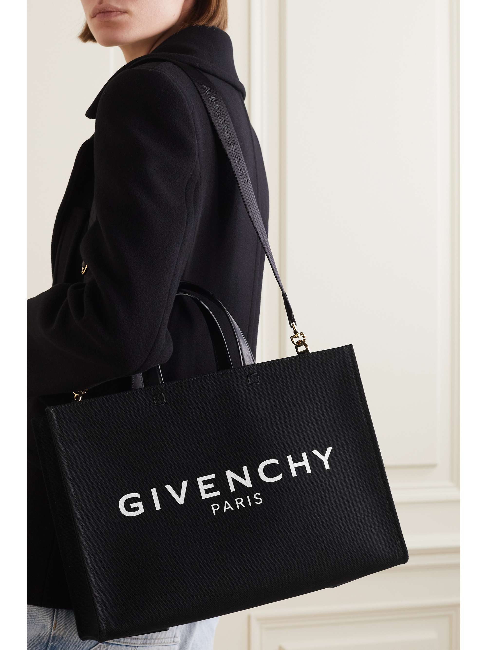 GIVENCHY Sac à main en toile imprimée à finitions en cuir G-Tote Medium