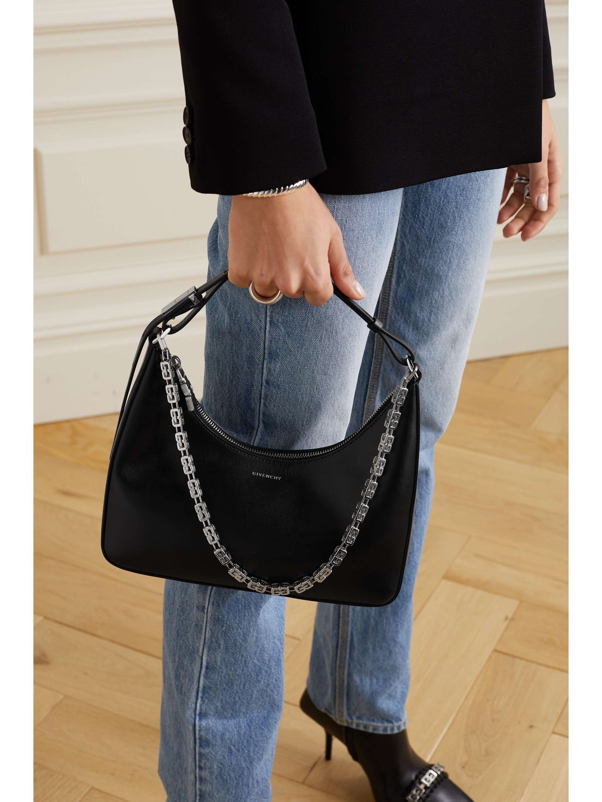 GIVENCHY Moon Cut Out small chain-embellished leather shoulder bag