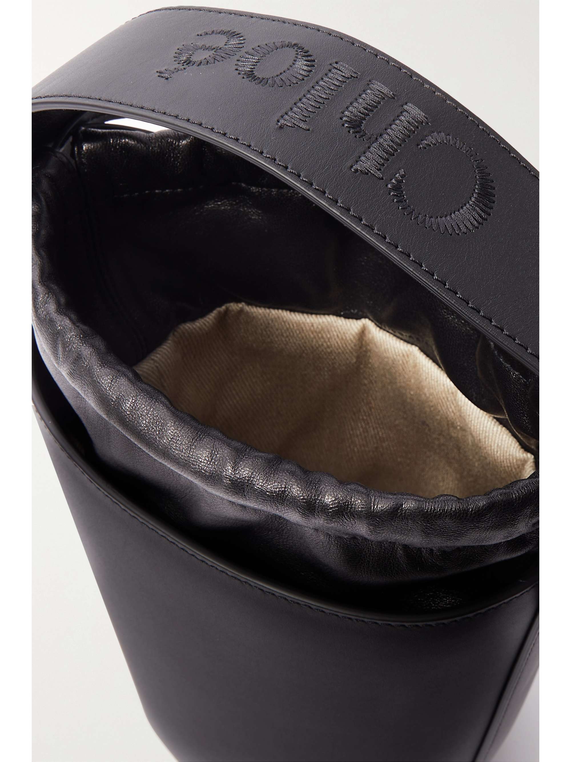 CHLOÉ + NET SUSTAIN Sense embroidered leather bucket bag