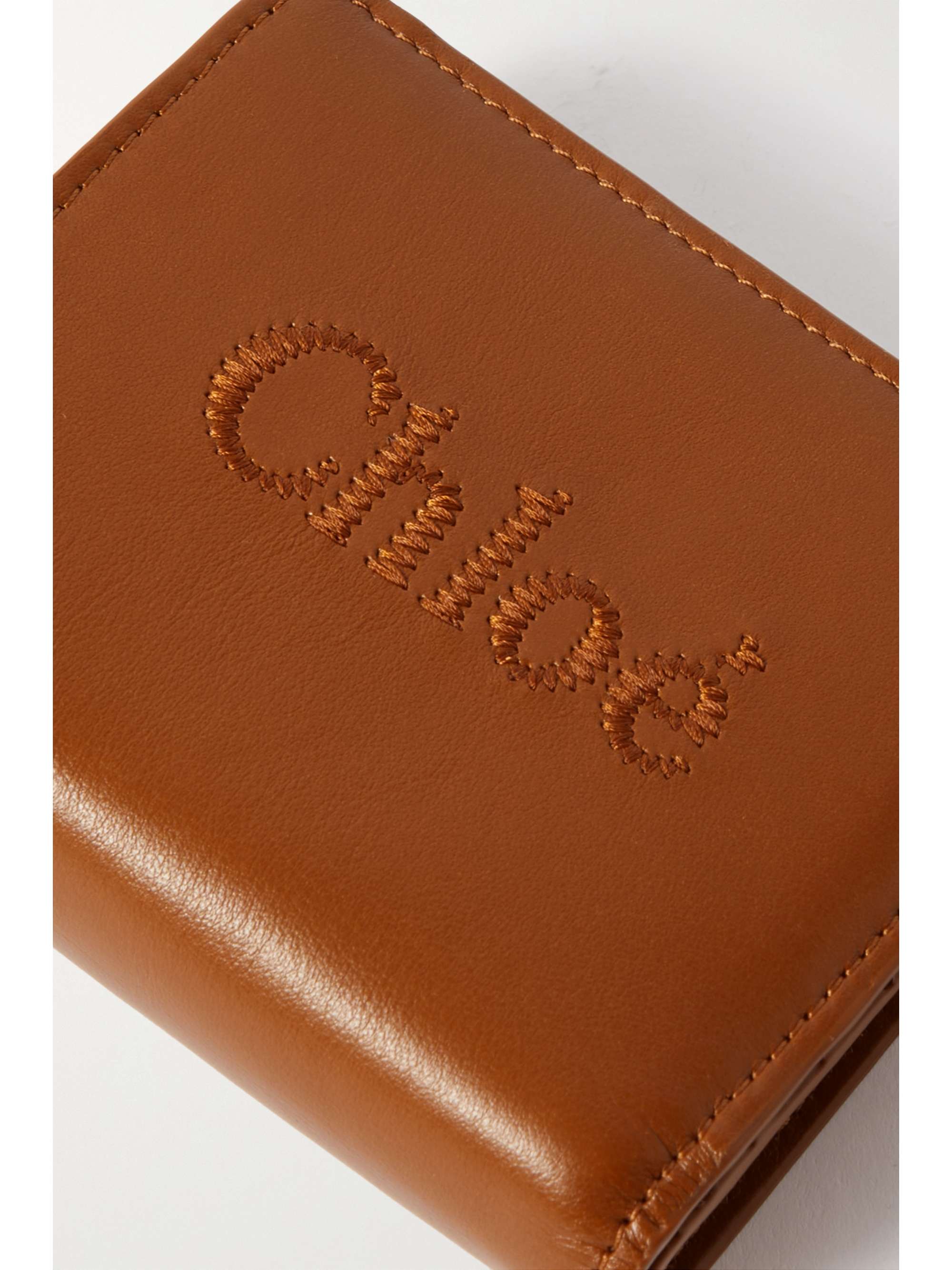 CHLOÉ + NET SUSTAIN embroidered leather wallet