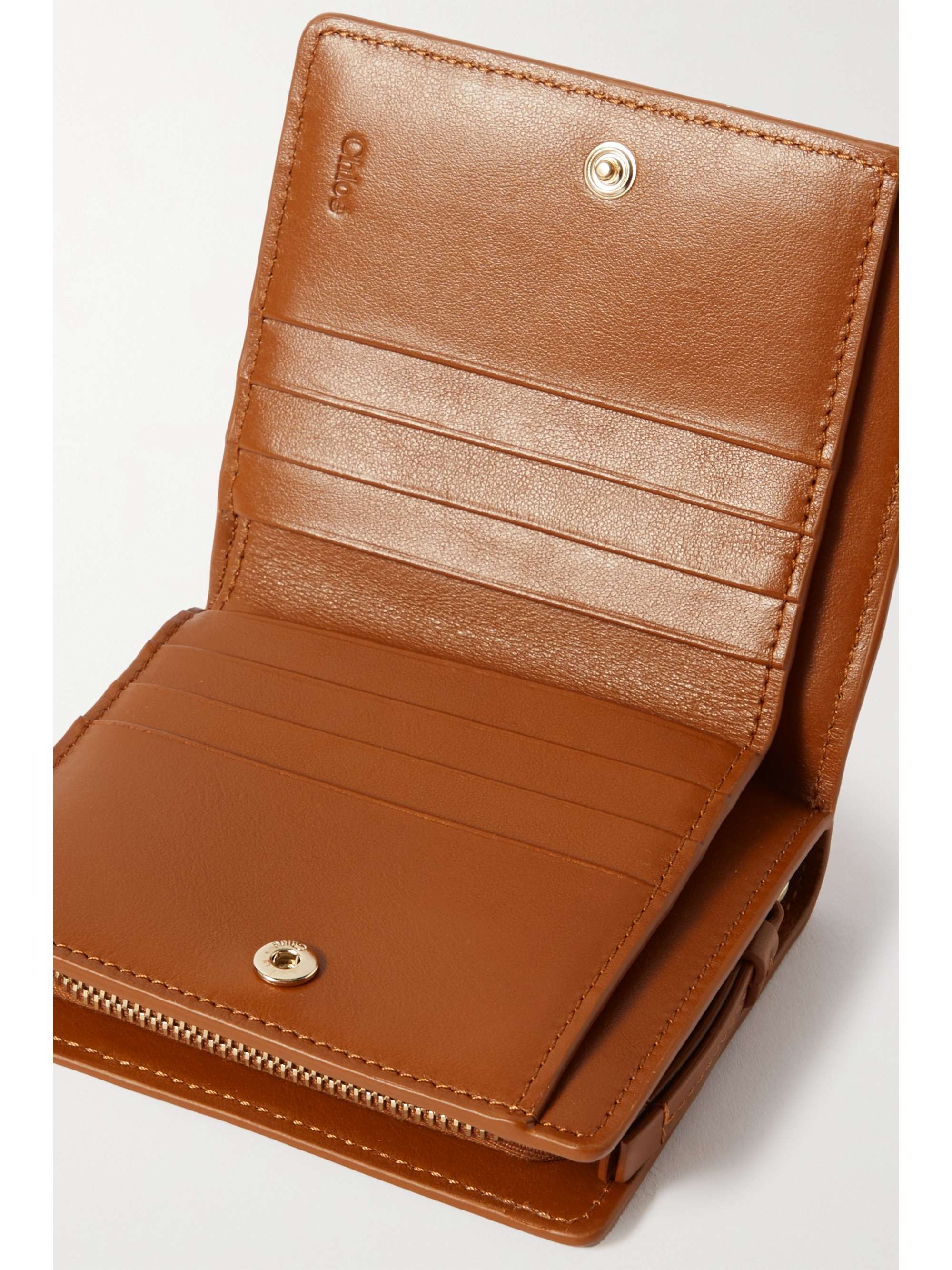 CHLOÉ + NET SUSTAIN embroidered leather wallet