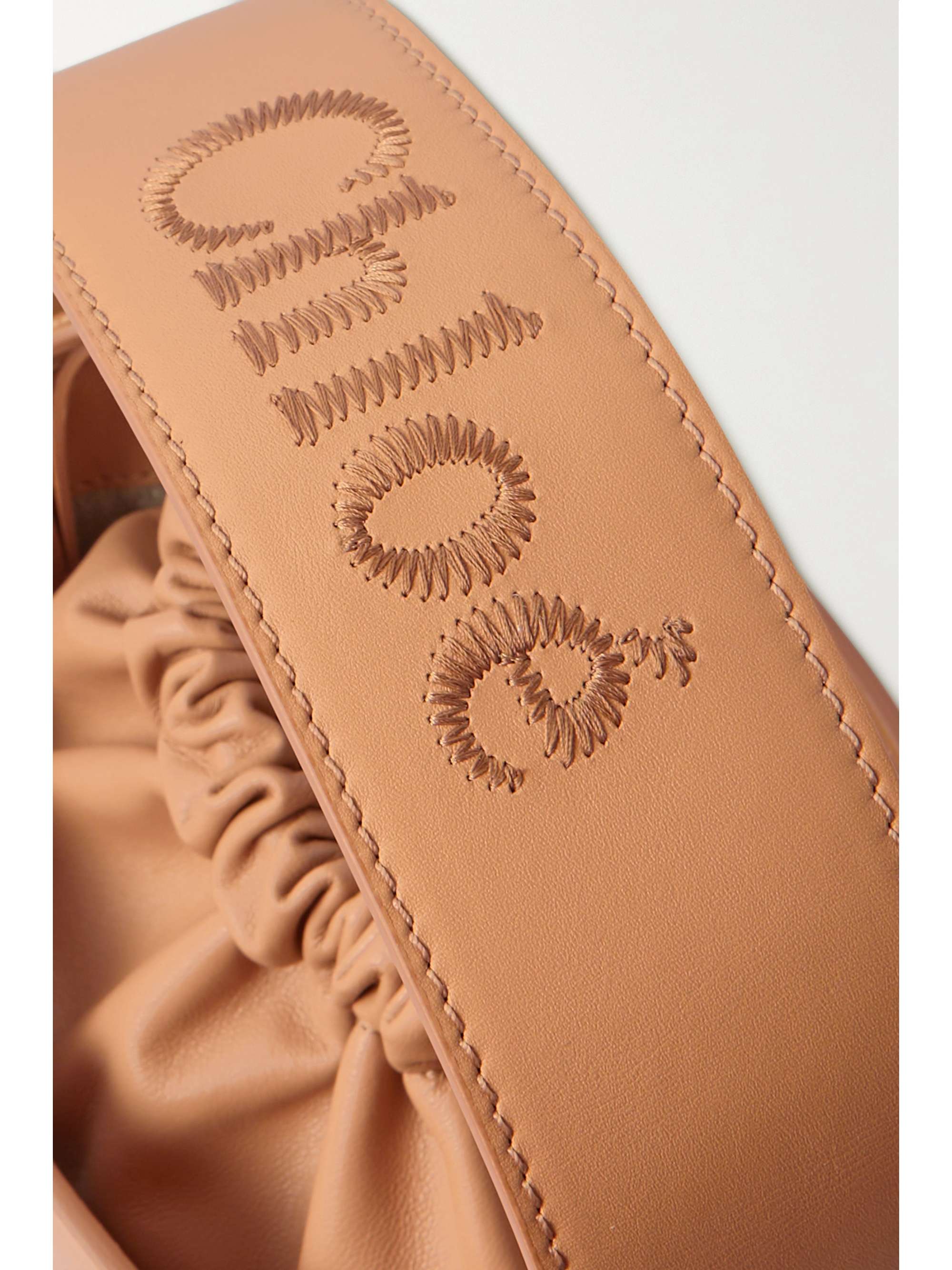 CHLOÉ + NET SUSTAIN Sense embroidered leather bucket bag