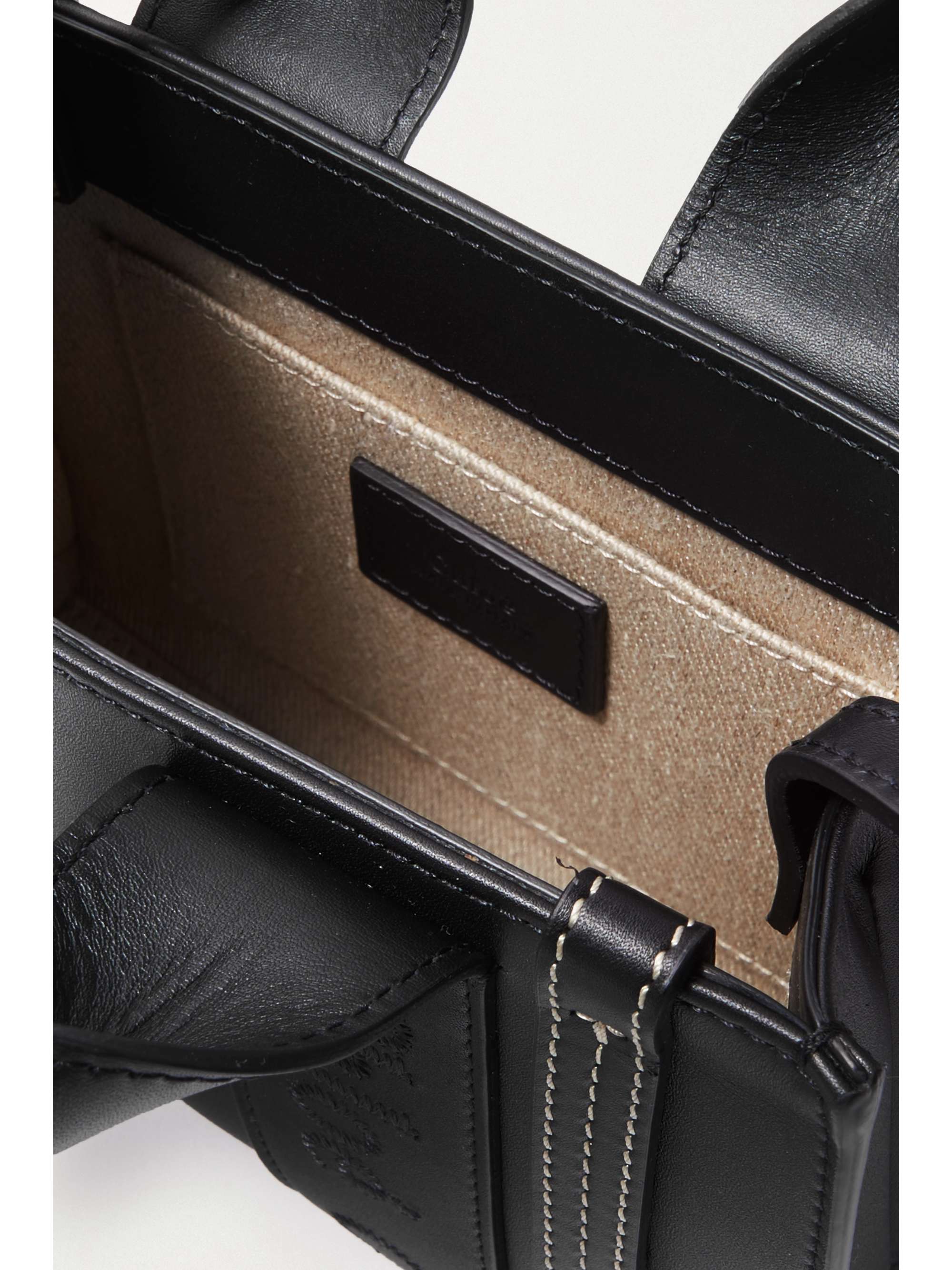 CHLOÉ + NET SUSTAIN Woody mini embroidered leather tote