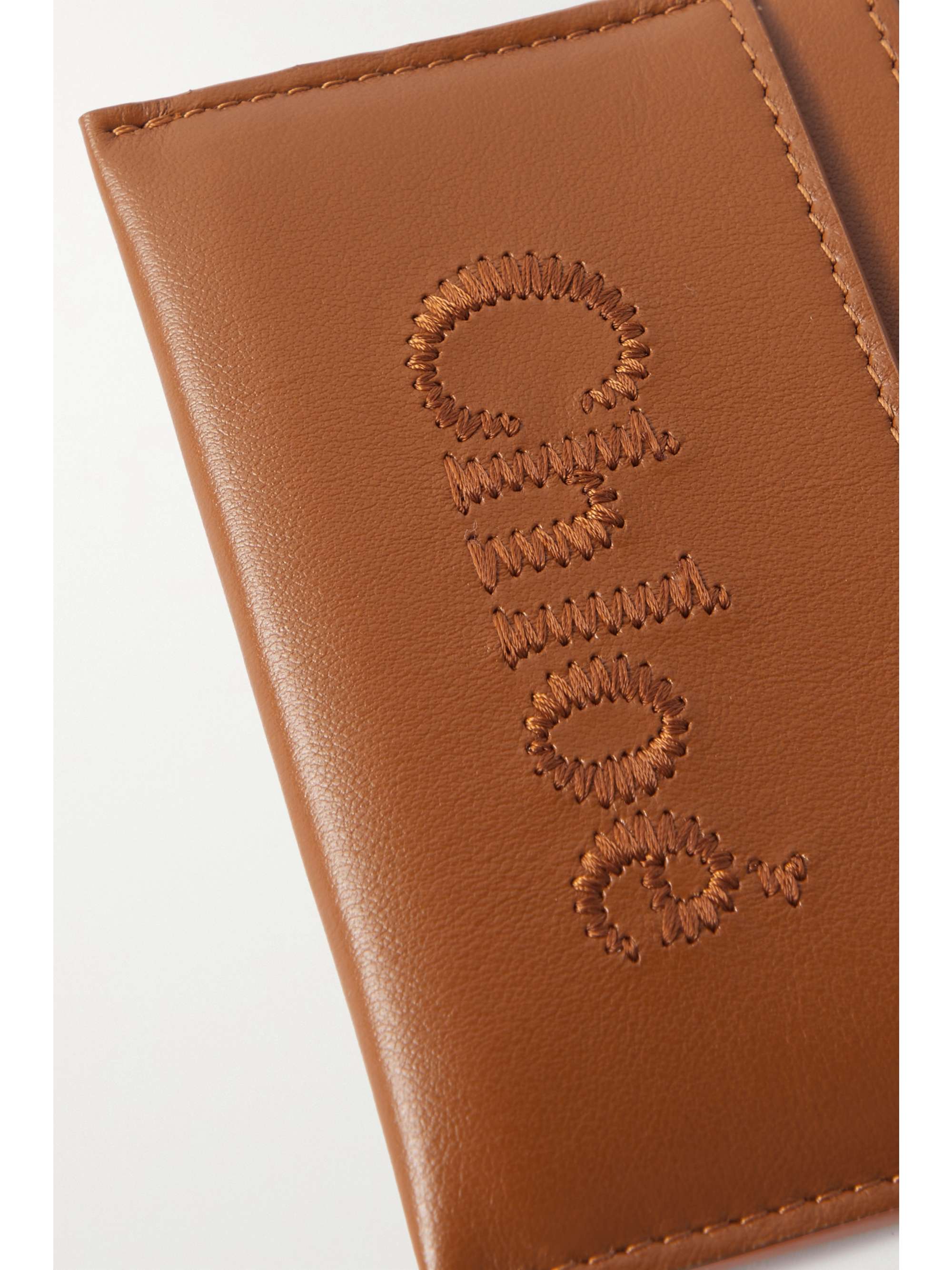 CHLOÉ + NET SUSTAIN Chloé Sense embroidered leather cardholder