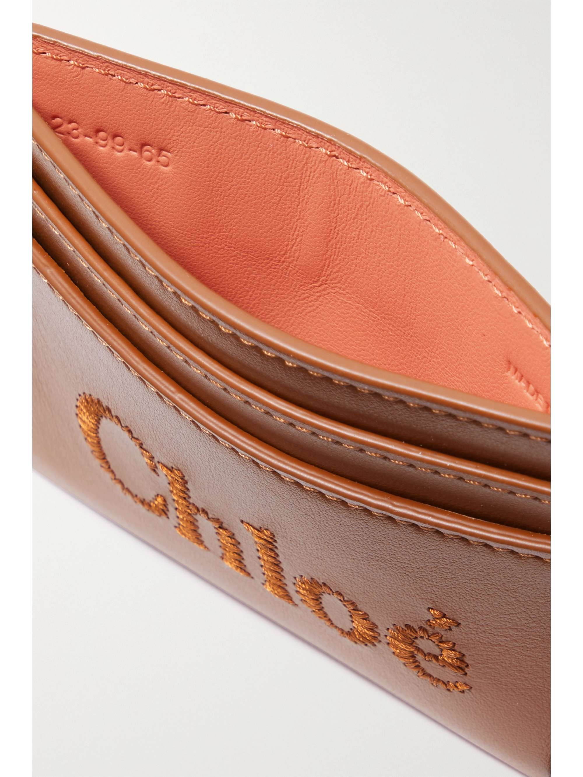 CHLOÉ + NET SUSTAIN Chloé Sense embroidered leather cardholder