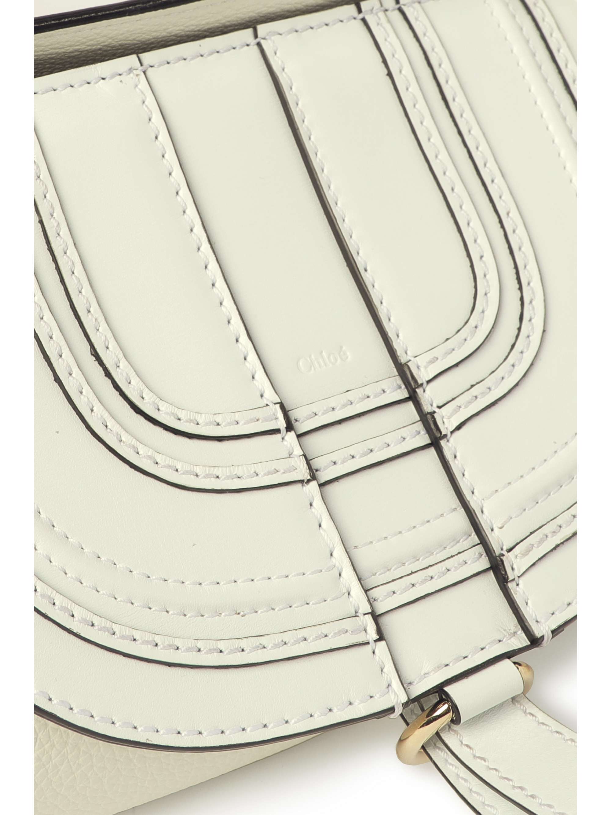 CHLOÉ + NET SUSTAIN Marcie smooth and textured-leather clutch