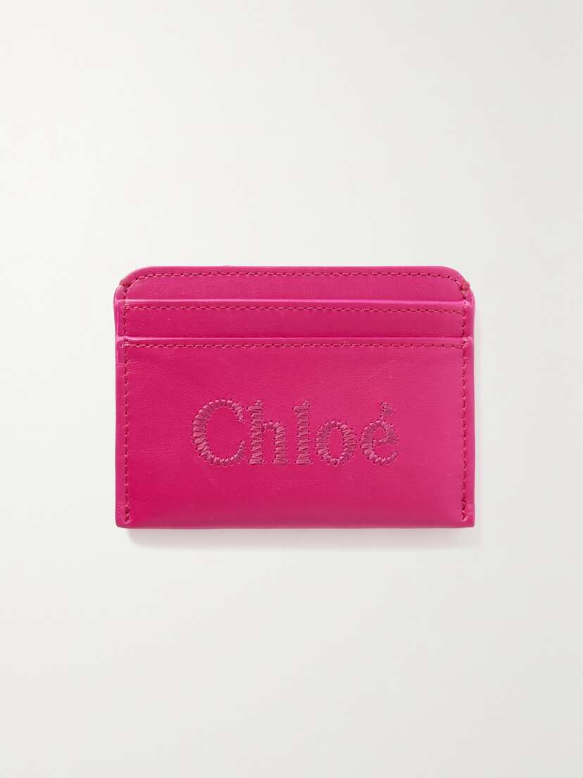 Chloé + Net Sustain  Sense Embroidered Leather Cardholder