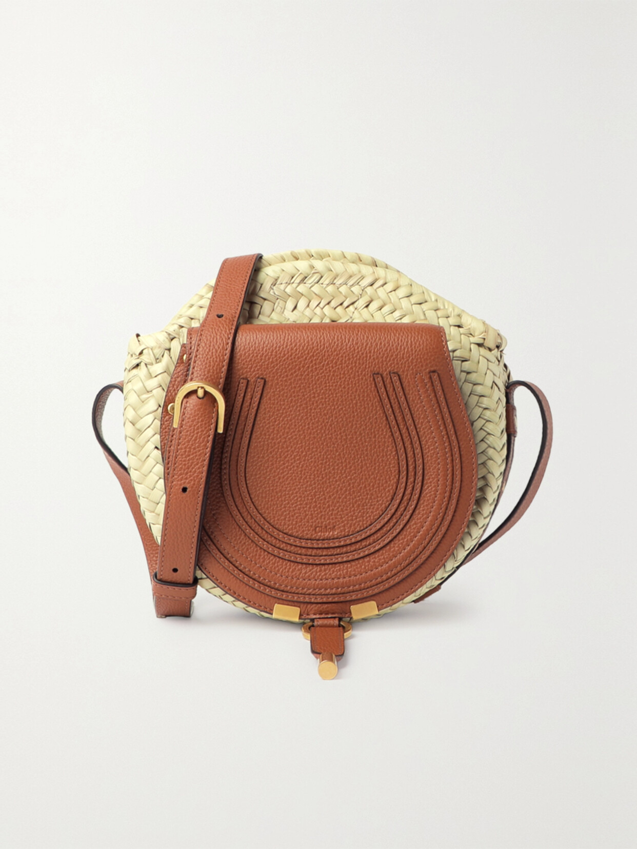 Chloé - + Net Sustain Marcie Leather And Raffia Shoulder Bag - Brown