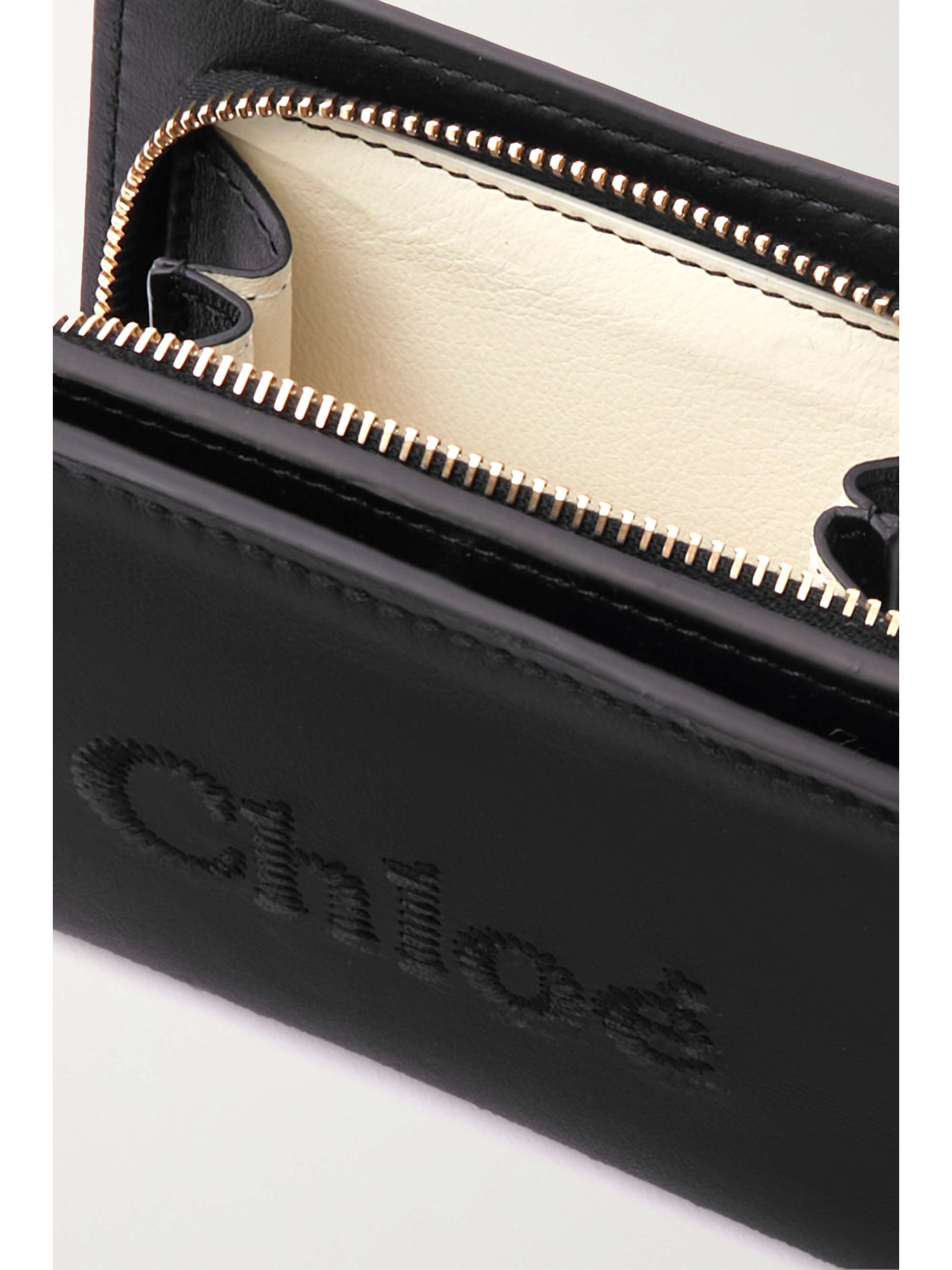 CHLOÉ + NET SUSTAIN embroidered leather wallet