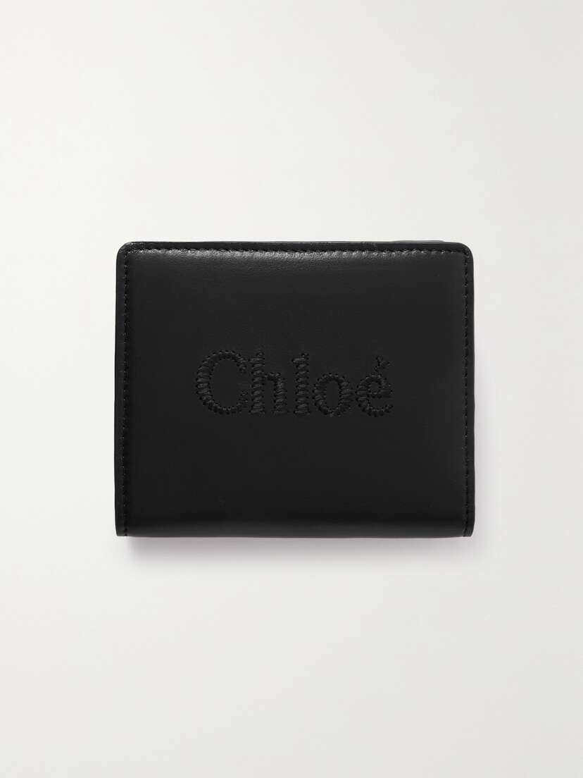 Chloé + Net Sustain Embroidered Leather Wallet