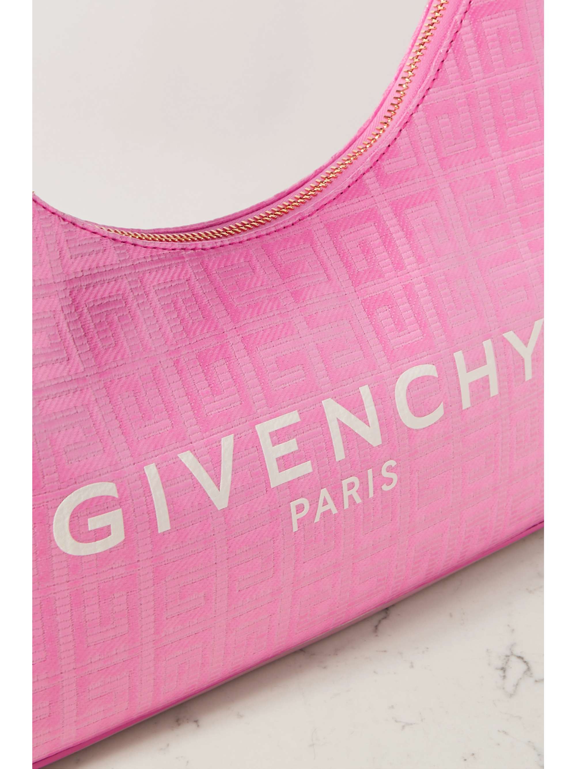 GIVENCHY Sac porté épaule en toile enduite imprimée à finitions en cuir Moon Cut Out Small