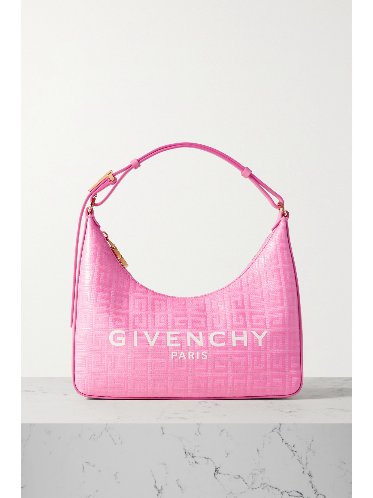 Givenchy - Moon Cut Out Small Printed Leather-trimmed Coated-canvas Shoulder Bag - Pink