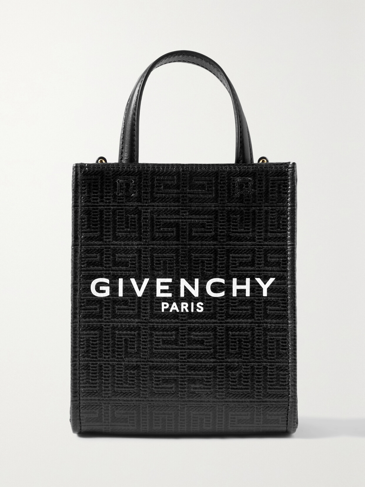 Givenchy - G-tote Mini Leather-trimmed Printed Coated-canvas Tote - Black