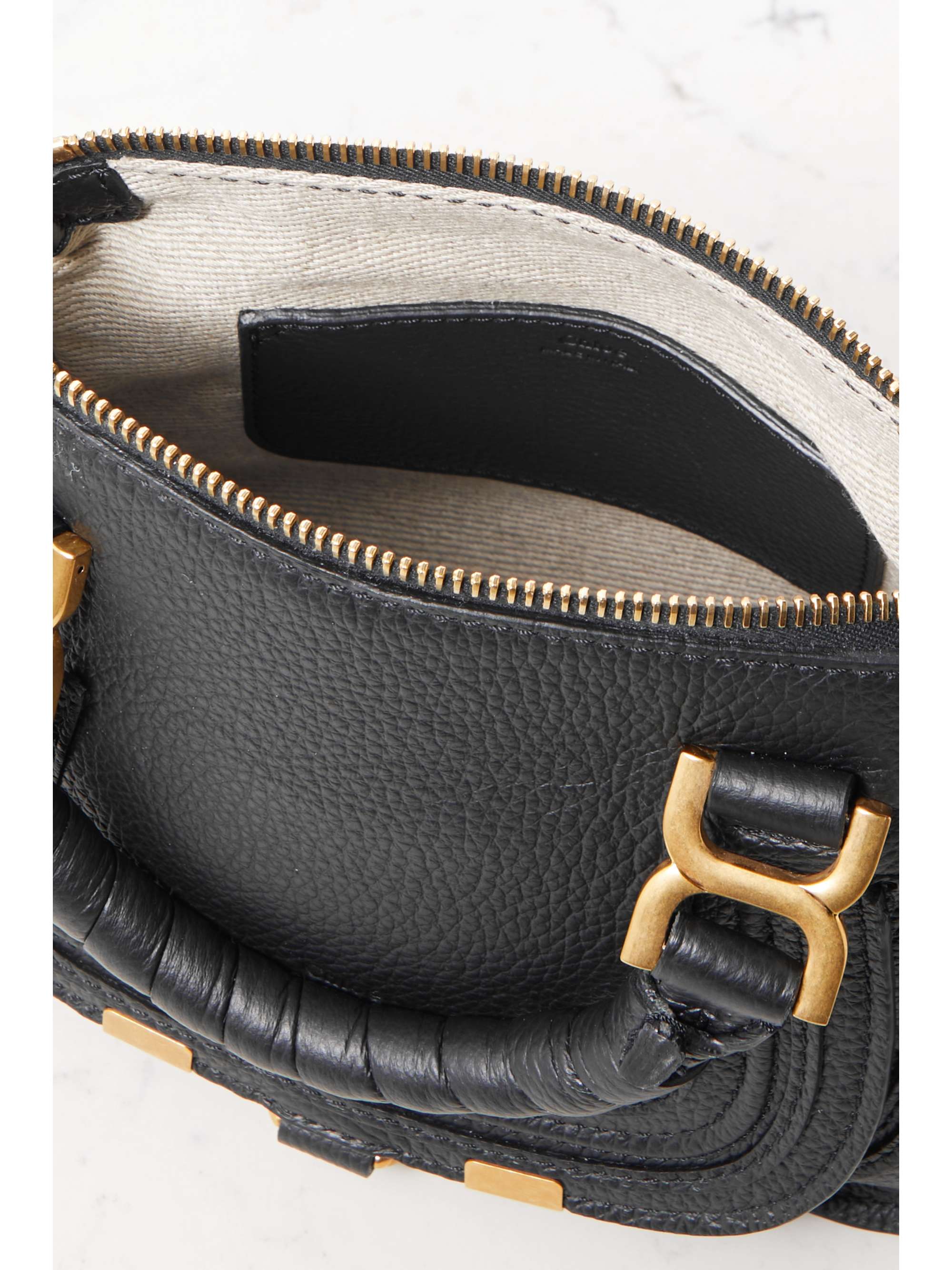 CHLOÉ Marcie テクスチャードレザー ミニ トートバッグ