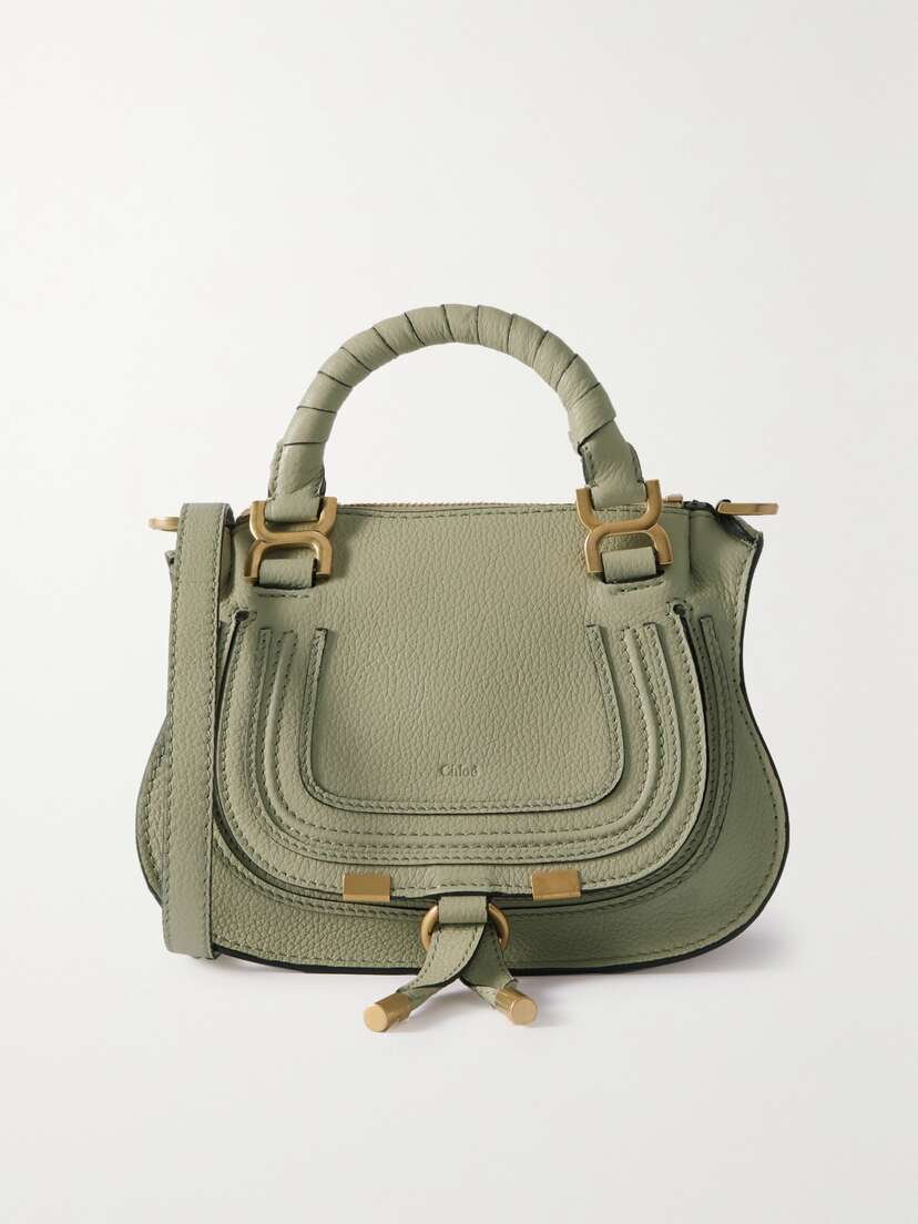 Chloé + Net Sustain Marcie Mini Textured-leather Shoulder Bag