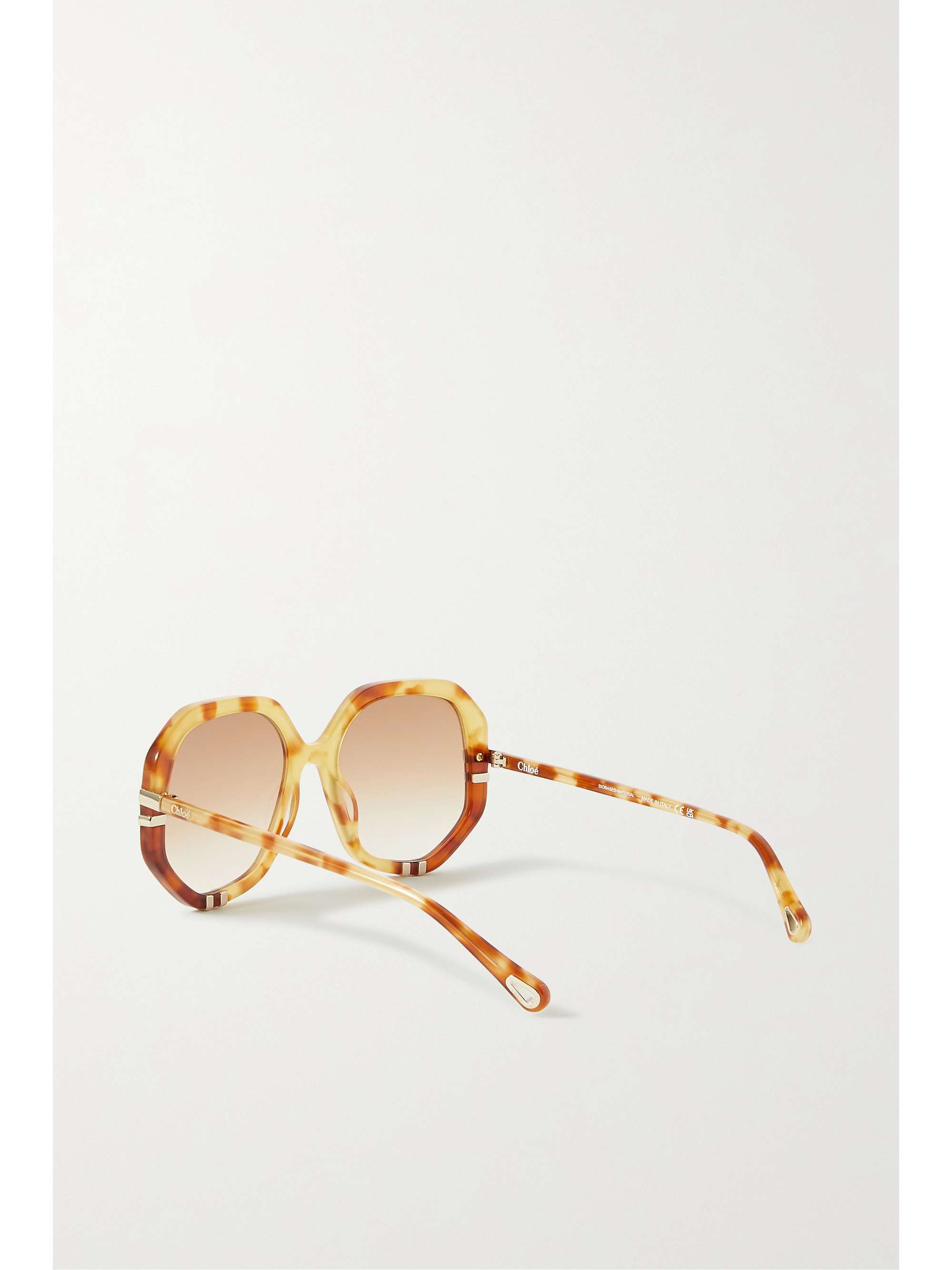CHLOÉ EYEWEAR Lunettes de soleil rondes oversize en bio-acétate effet écaille