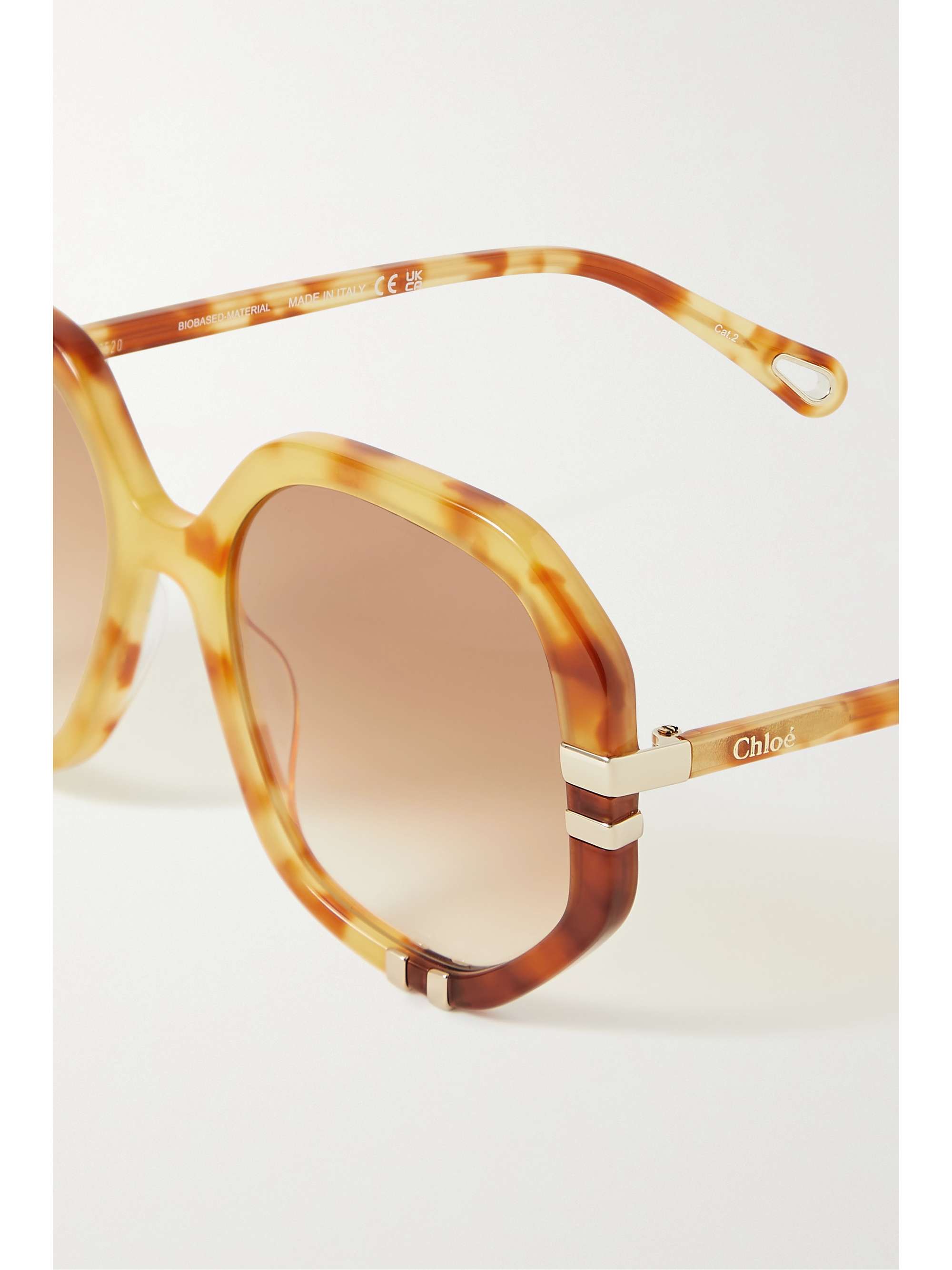 CHLOÉ EYEWEAR Lunettes de soleil rondes oversize en bio-acétate effet écaille