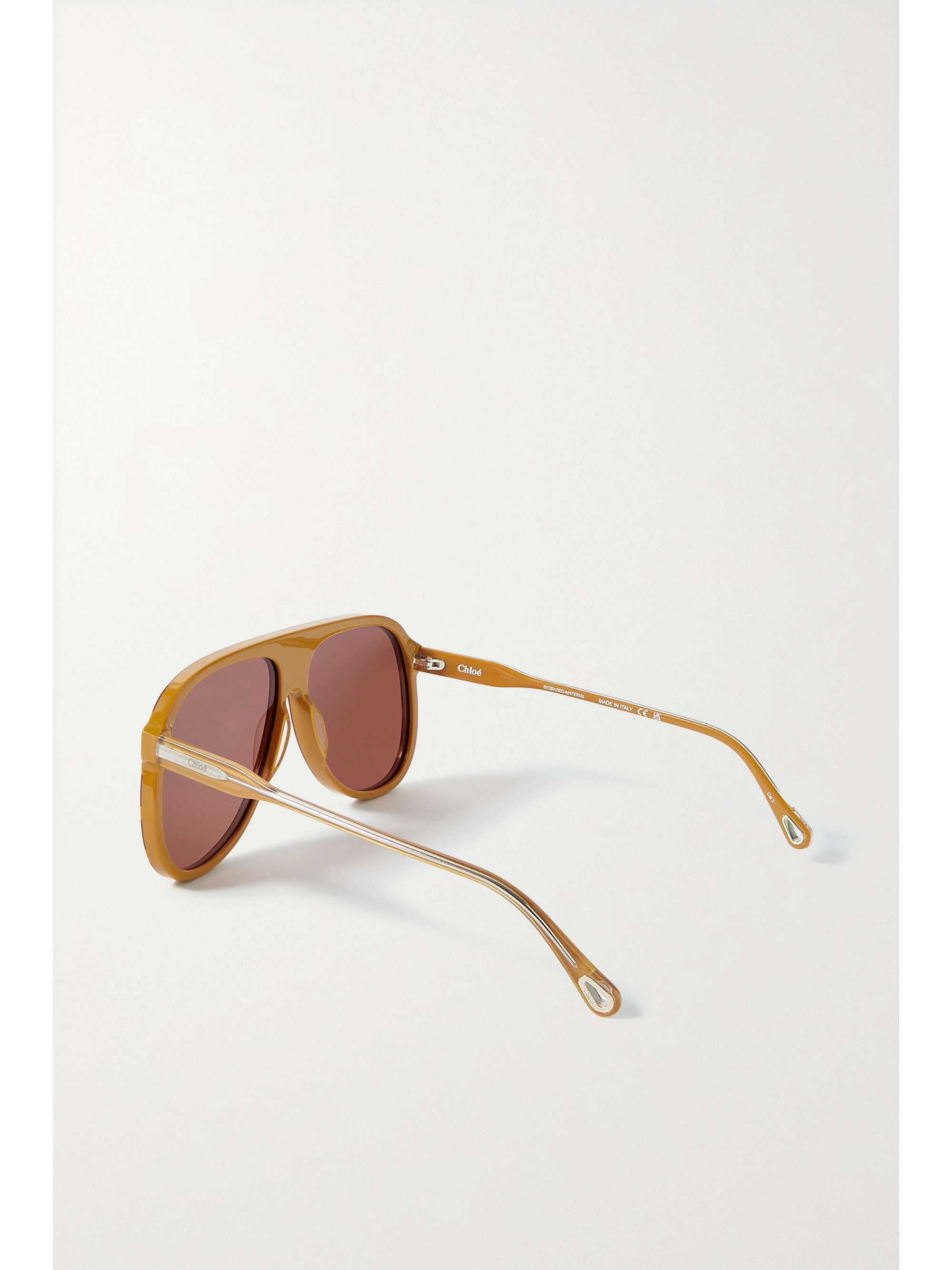 CHLOÉ EYEWEAR Oversized aviator-style bio-acetate sunglasses