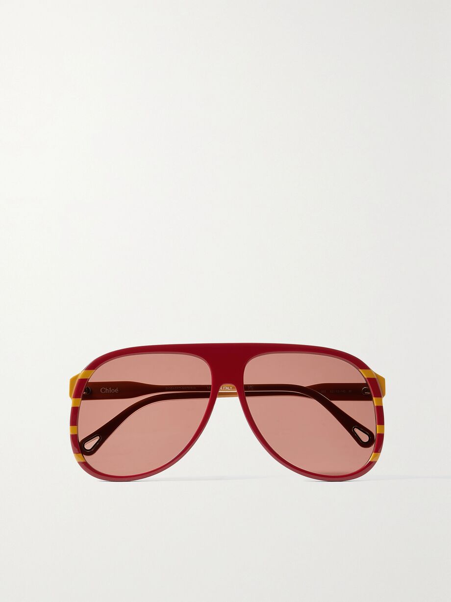 Oversized aviator-style bio-acetate sunglasses Chloe