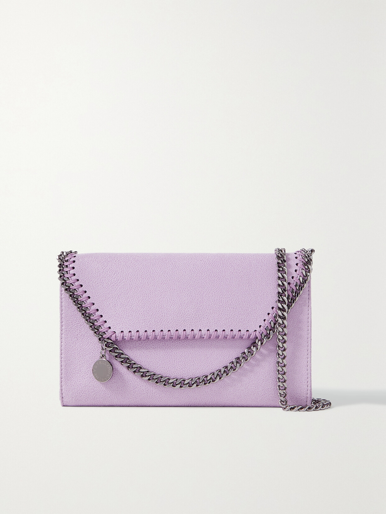 Stella McCartney - Falabella Mini Vegetarian Brushed-leather Shoulder Bag - Purple