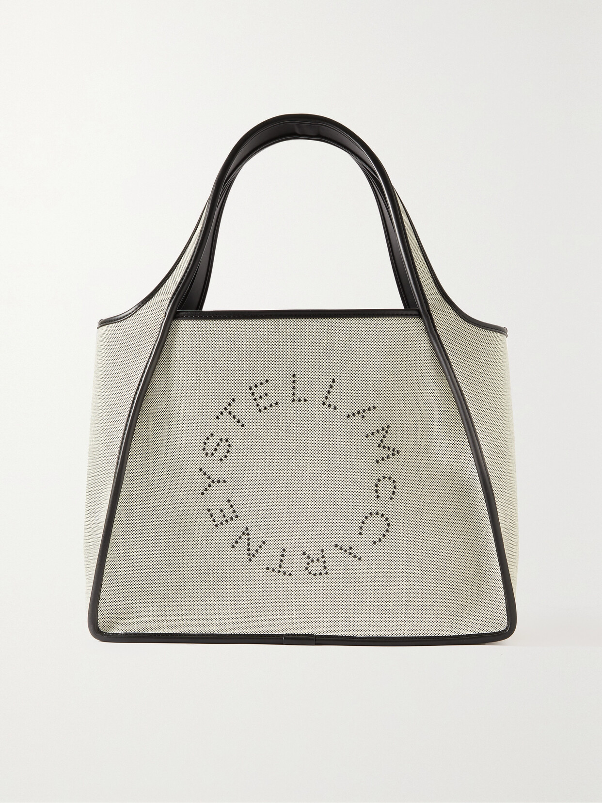 Stella McCartney - Crystal-embellished Vegetarian Leather-trimmed Canvas Tote - Black