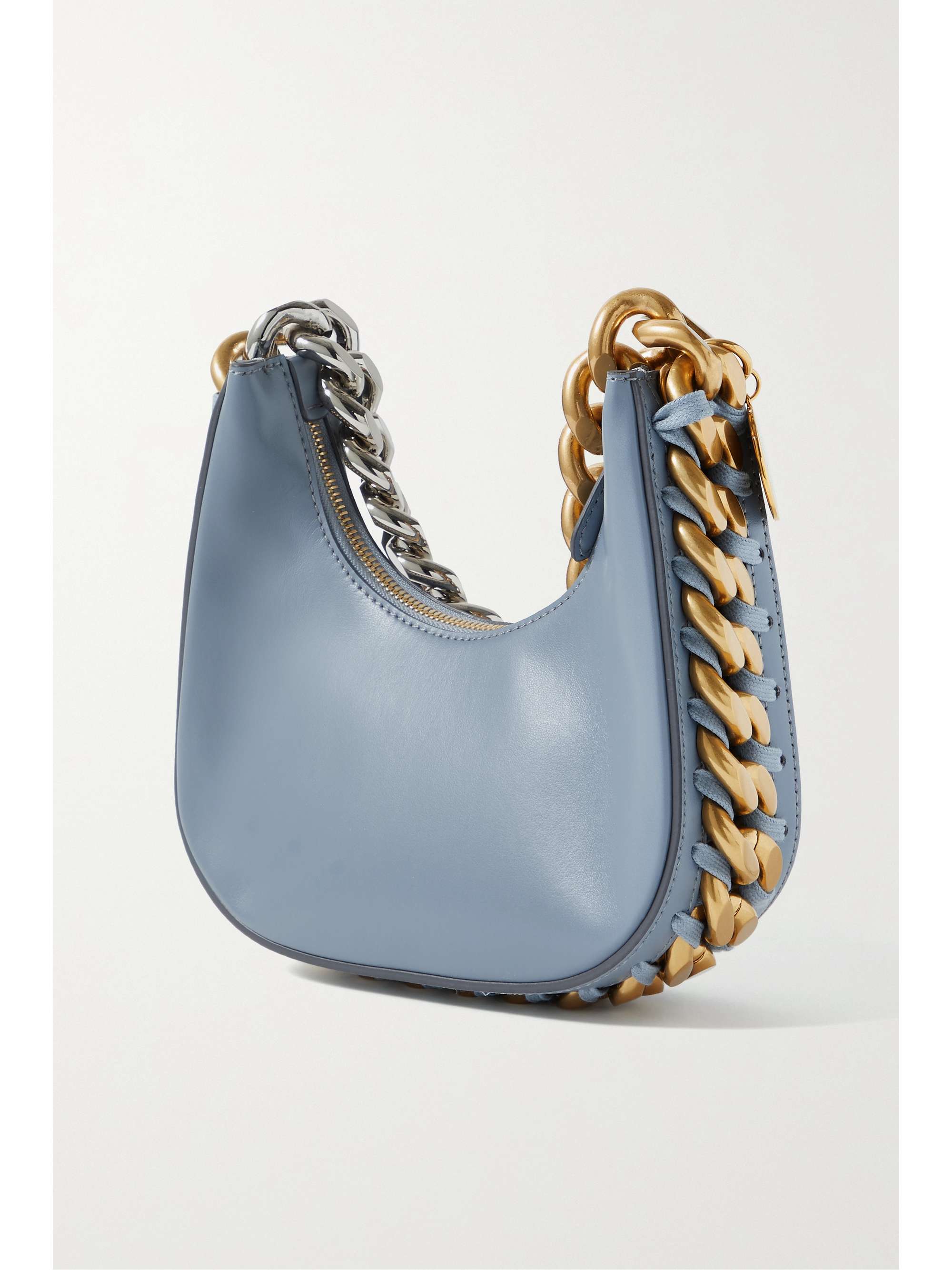STELLA MCCARTNEY Frayme chain-trimmed vegetarian leather shoulder bag