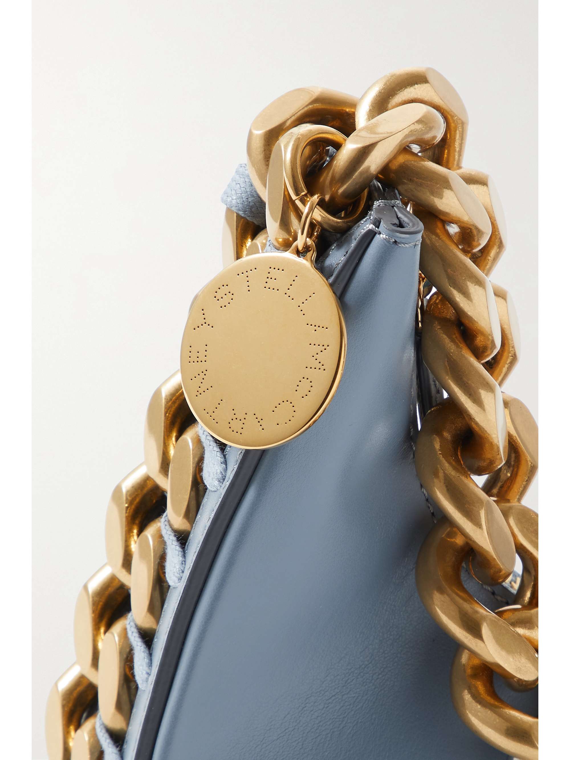 STELLA MCCARTNEY Frayme chain-trimmed vegetarian leather shoulder bag